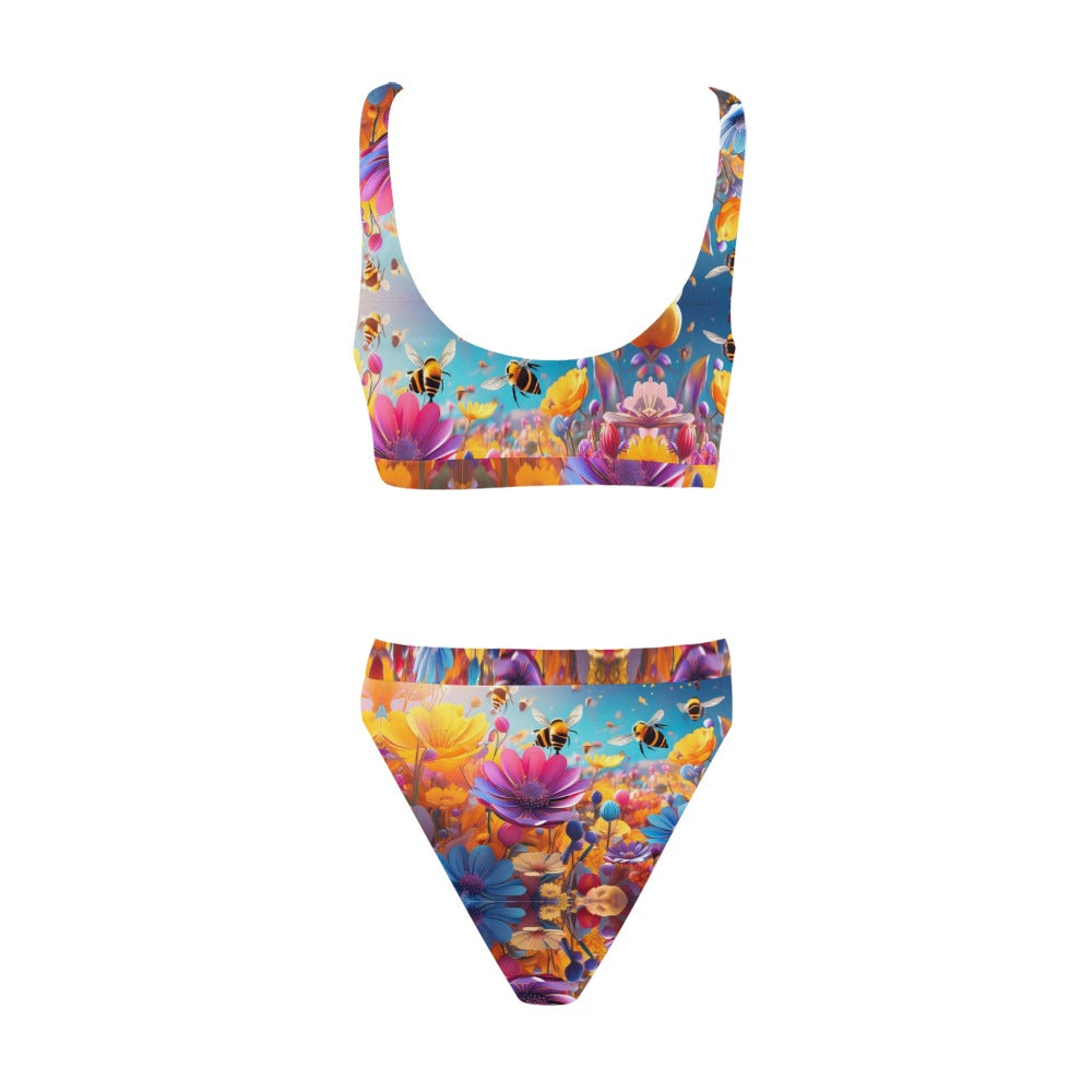 Women's bikini Sport Top & High-Waisted Bikini Swimsuit