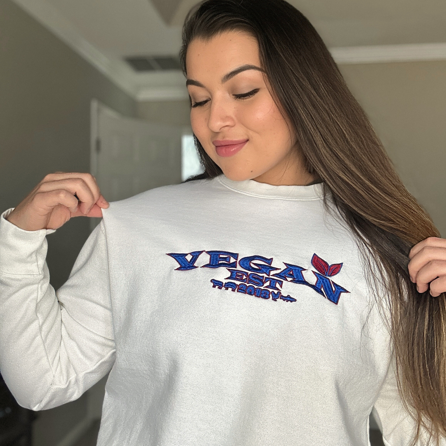 VEGAN "EST****" CUSTOMIZABLE Unisex Premium Embroidered Sweatshirt