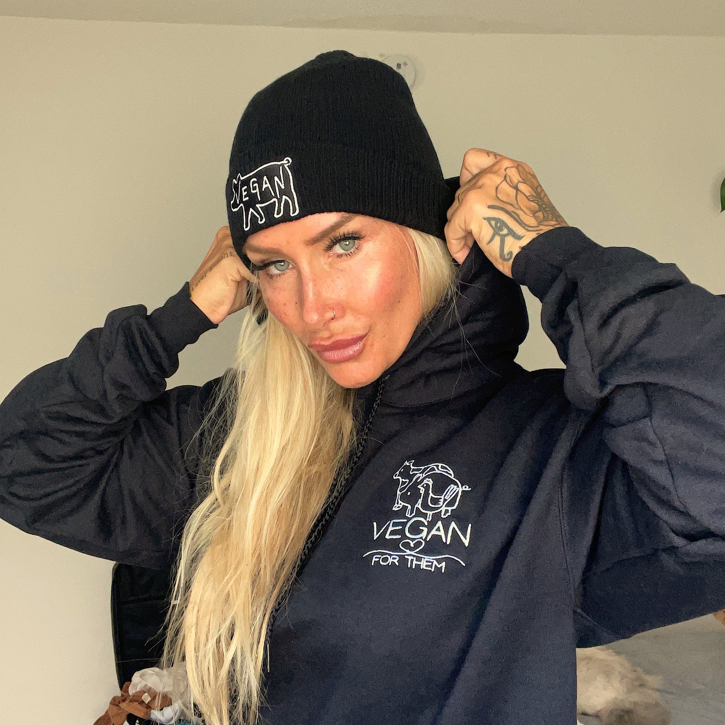 VEGAN For Them Embroidered Unisex Hoodie