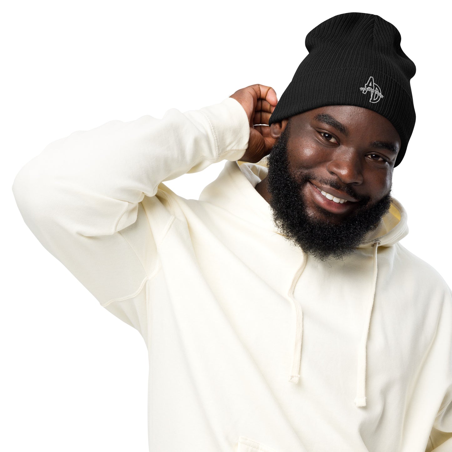VEGAN " Animal Defender" Embroidered Organic ribbed beanie