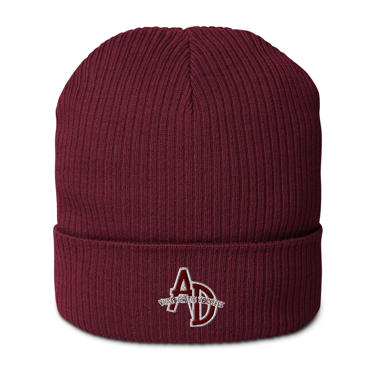 VEGAN " Animal Defender" Embroidered Organic ribbed beanie