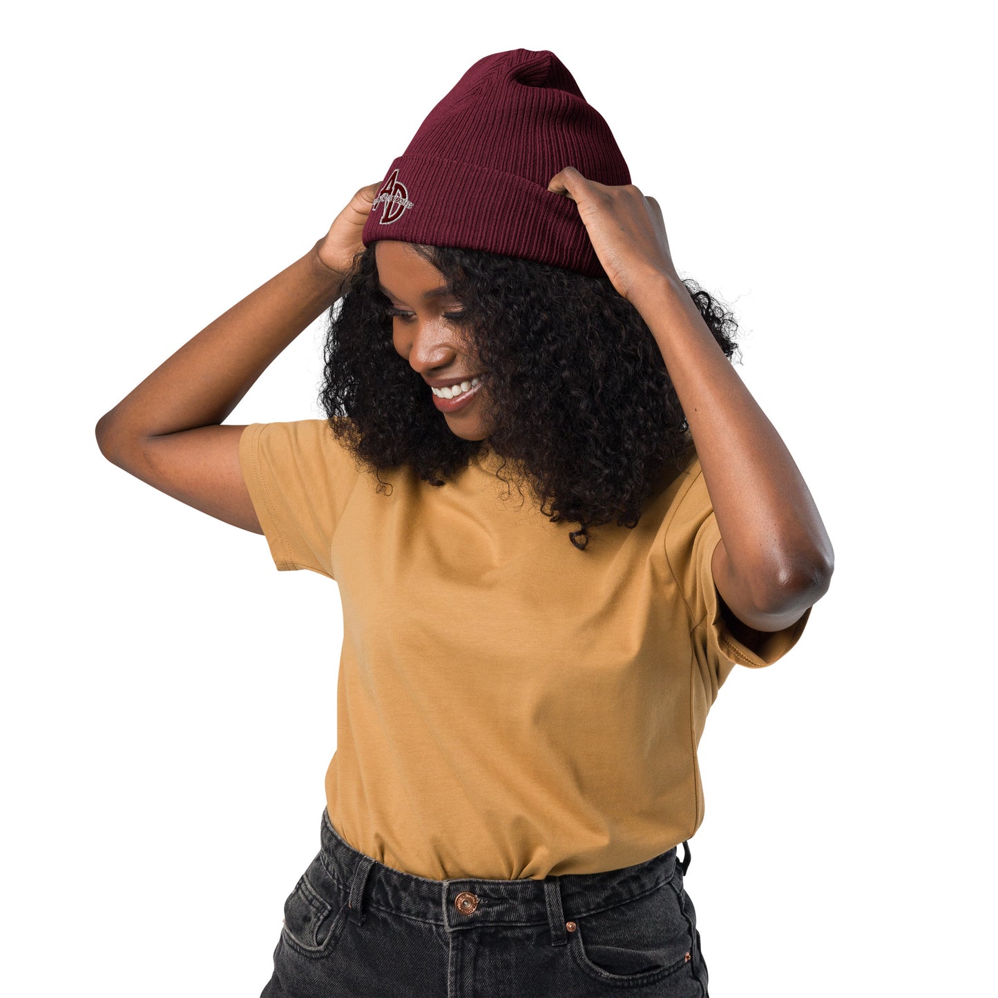 VEGAN " Animal Defender" Embroidered Organic ribbed beanie