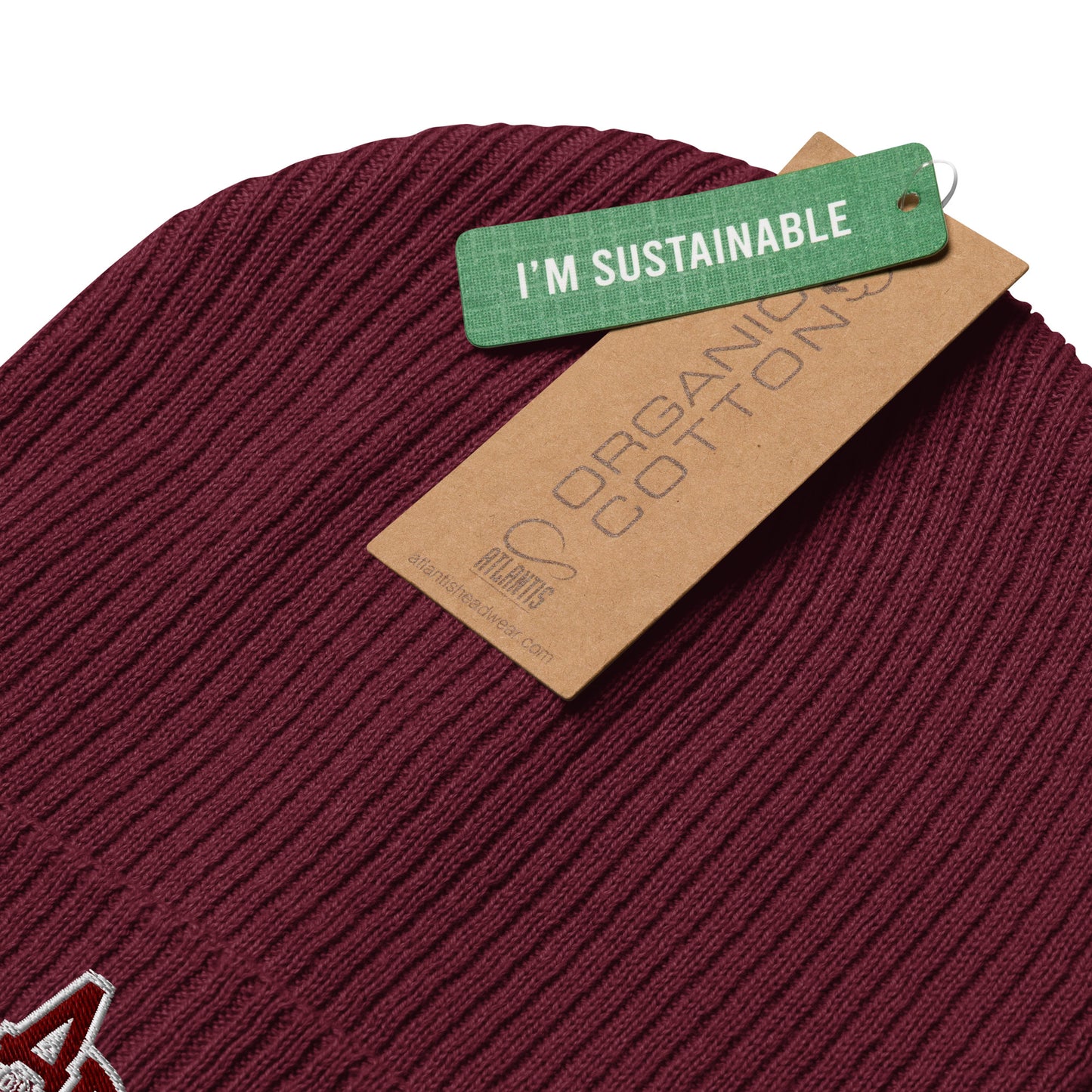 VEGAN " Animal Defender" Embroidered Organic ribbed beanie
