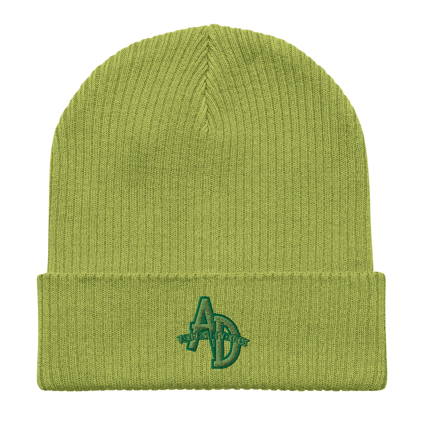 VEGAN " Animal Defender" Embroidered Organic ribbed beanie