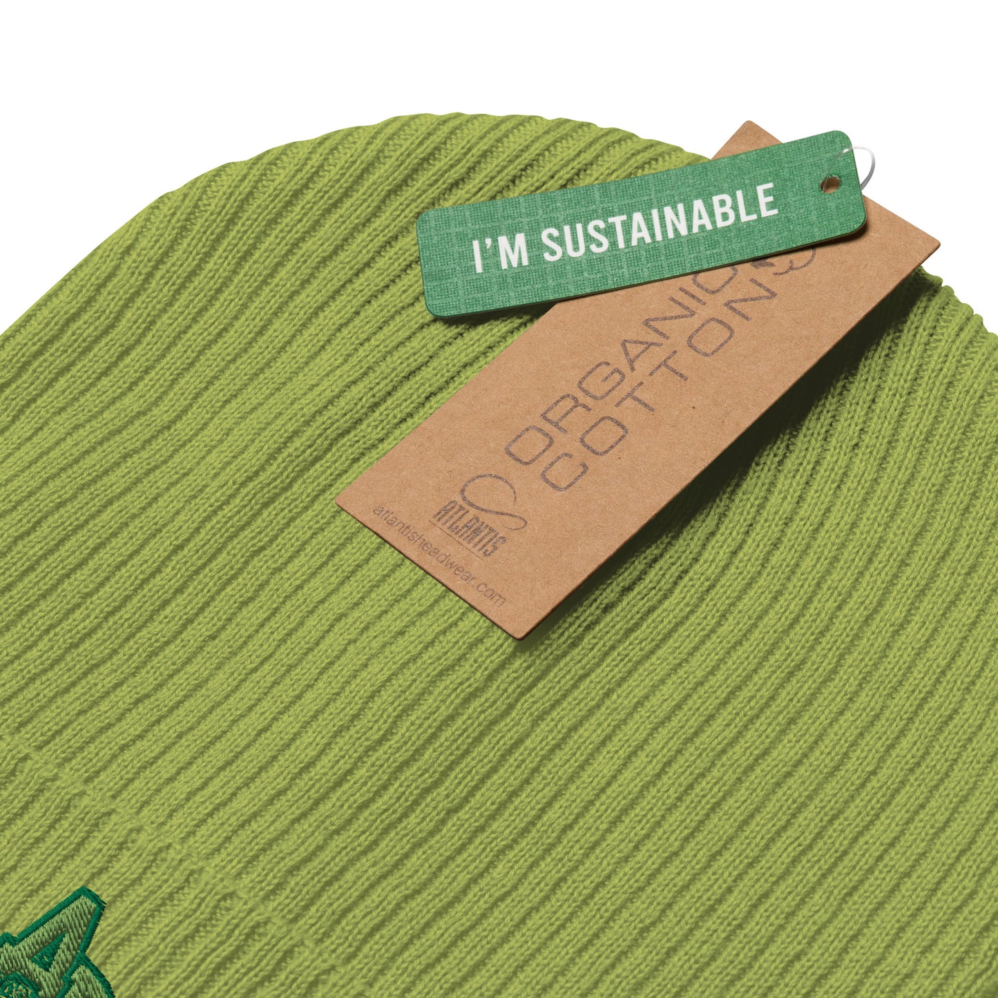 VEGAN " Animal Defender" Embroidered Organic ribbed beanie