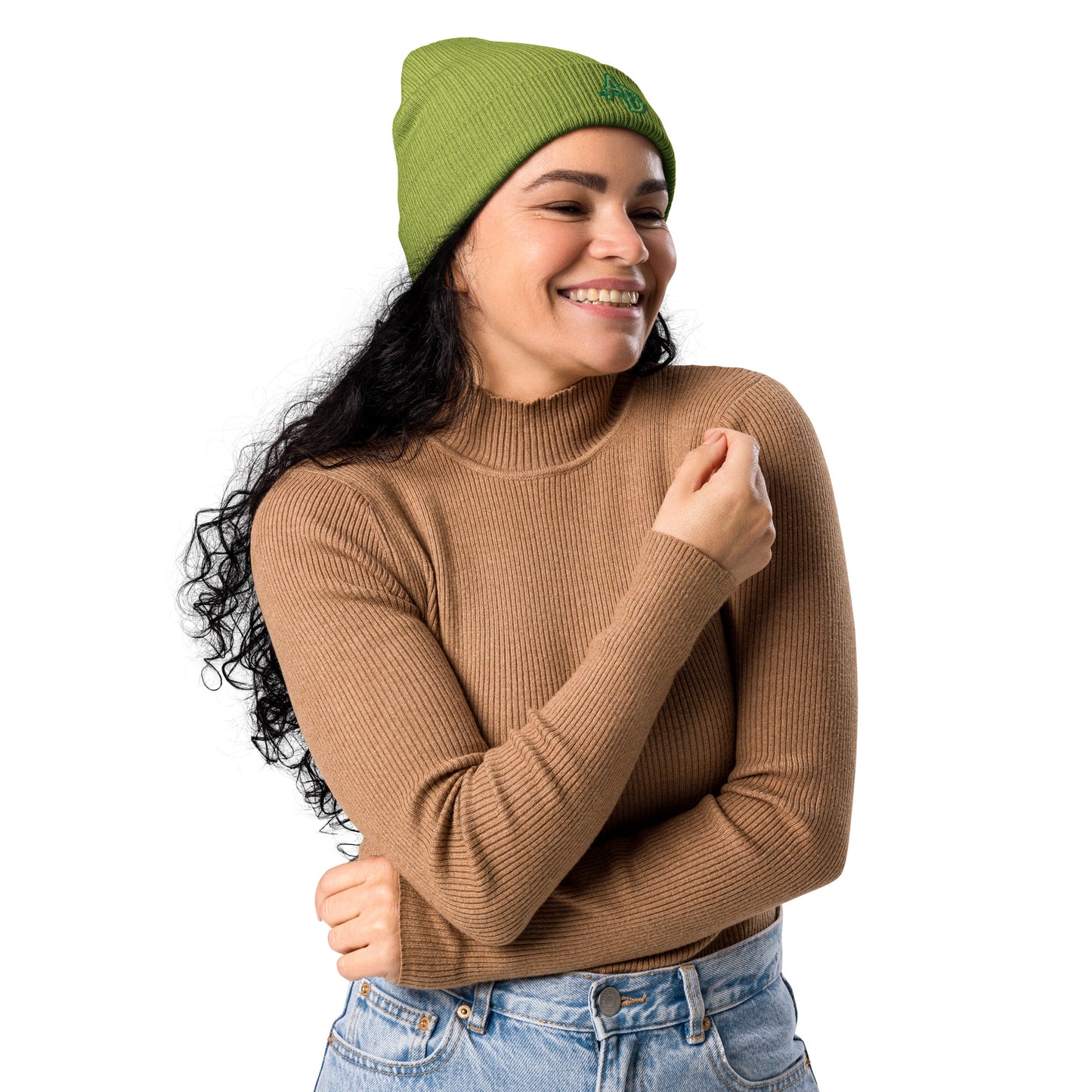 VEGAN " Animal Defender" Embroidered Organic ribbed beanie