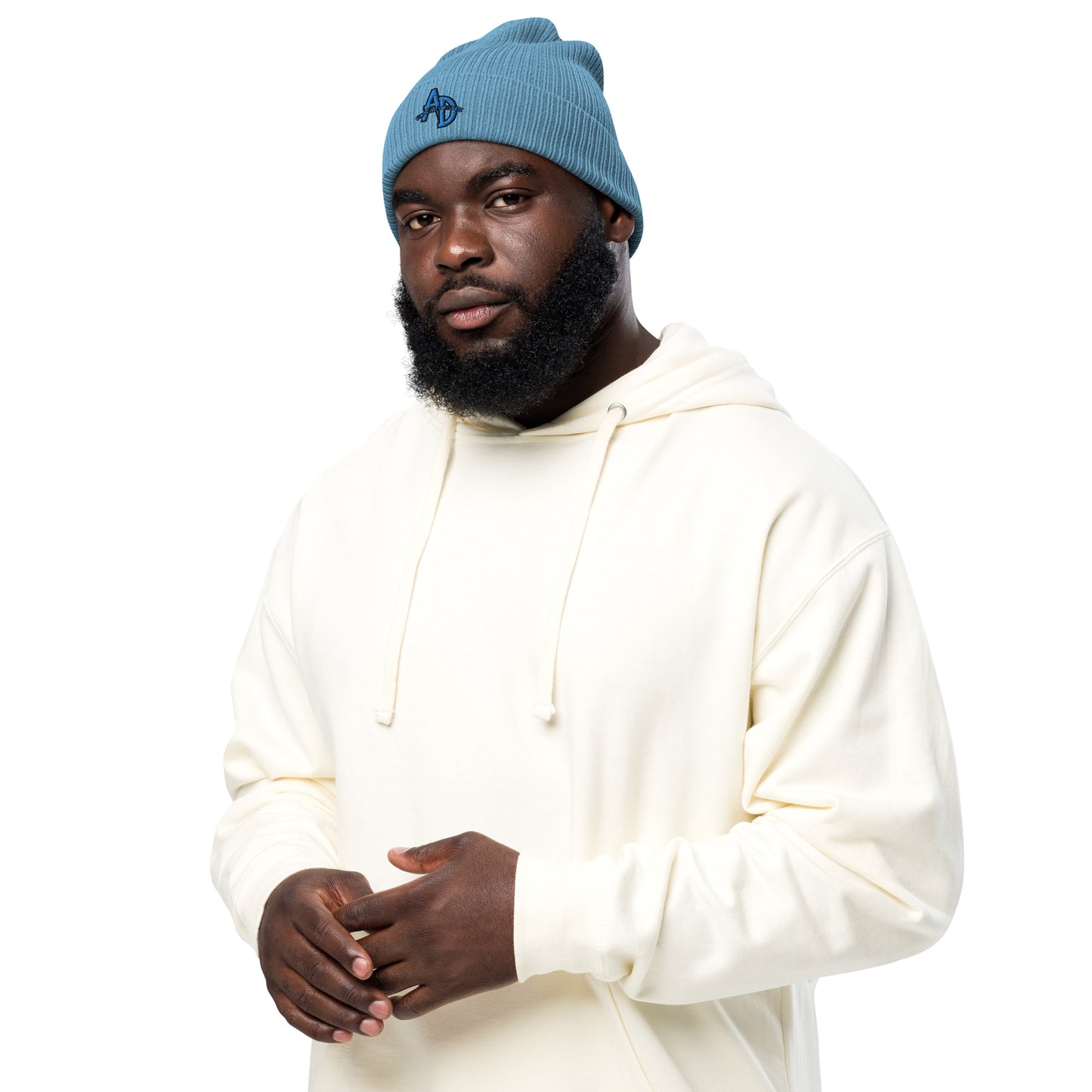 VEGAN " Animal Defender" Embroidered Organic ribbed beanie