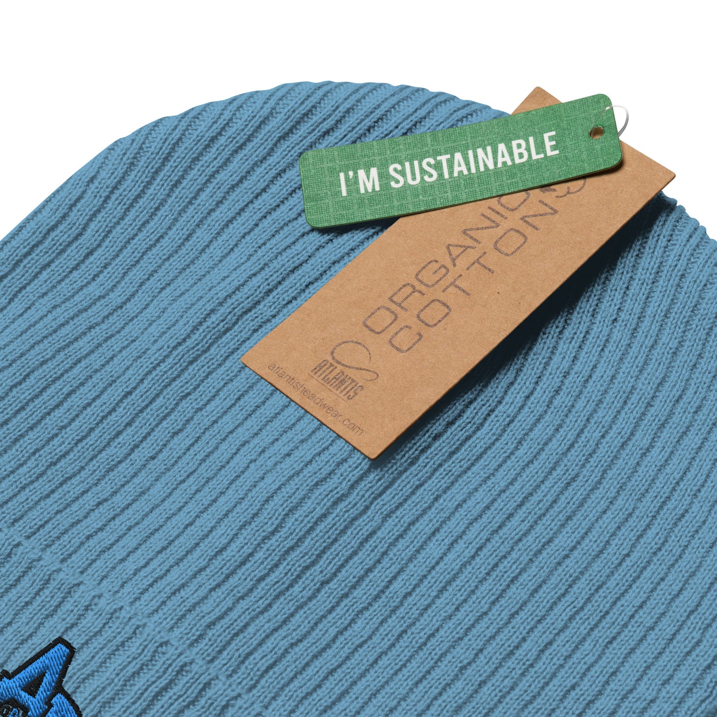 VEGAN " Animal Defender" Embroidered Organic ribbed beanie
