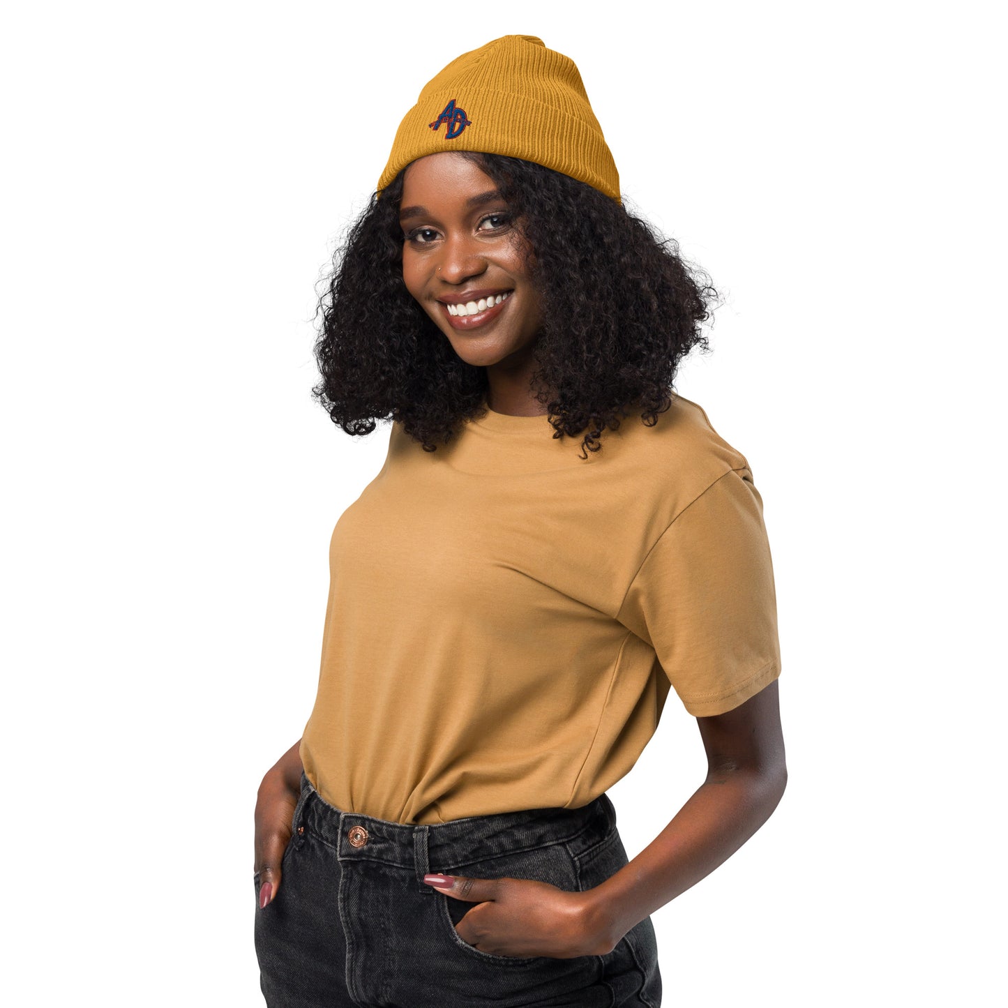 VEGAN " Animal Defender" Embroidered Organic ribbed beanie