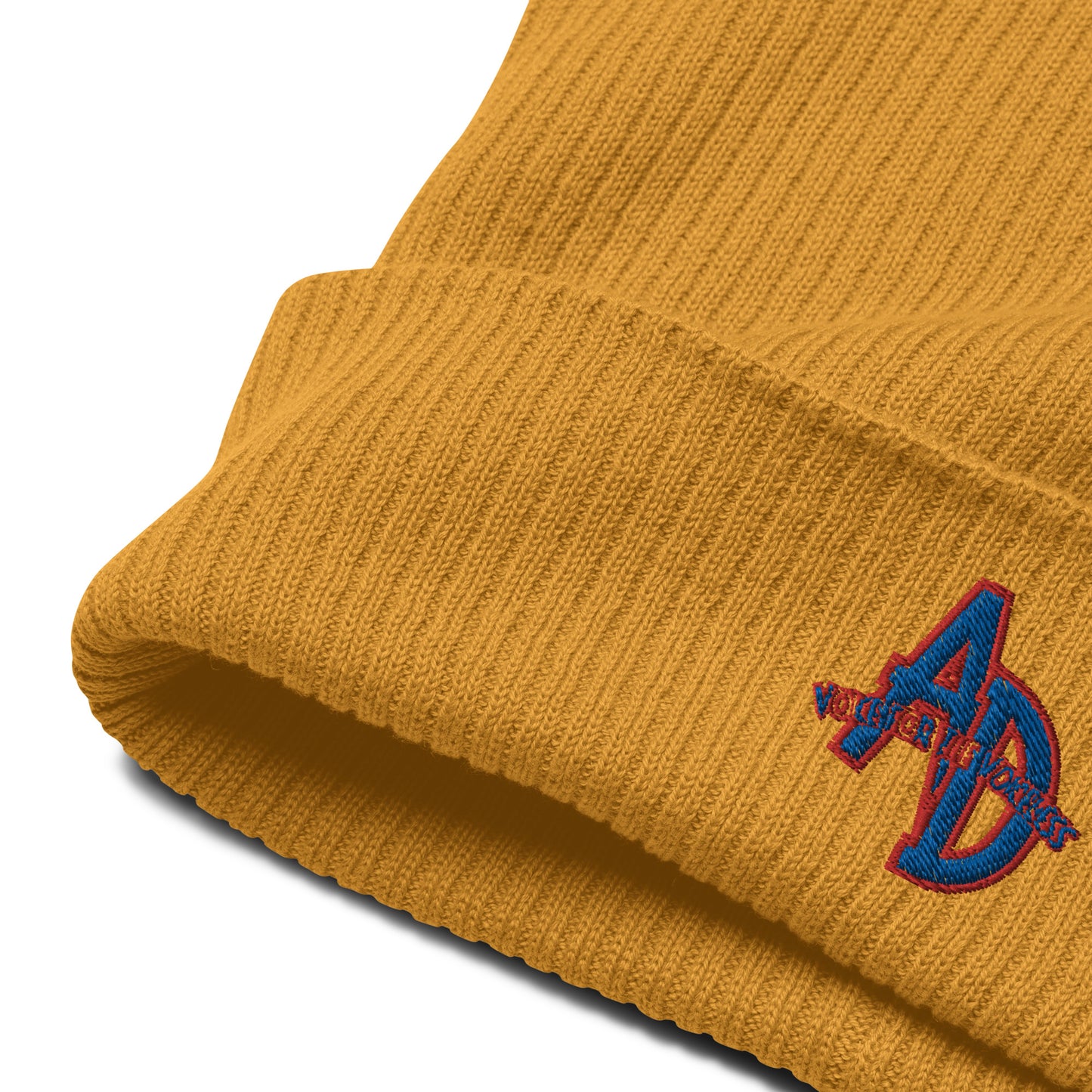 VEGAN " Animal Defender" Embroidered Organic ribbed beanie
