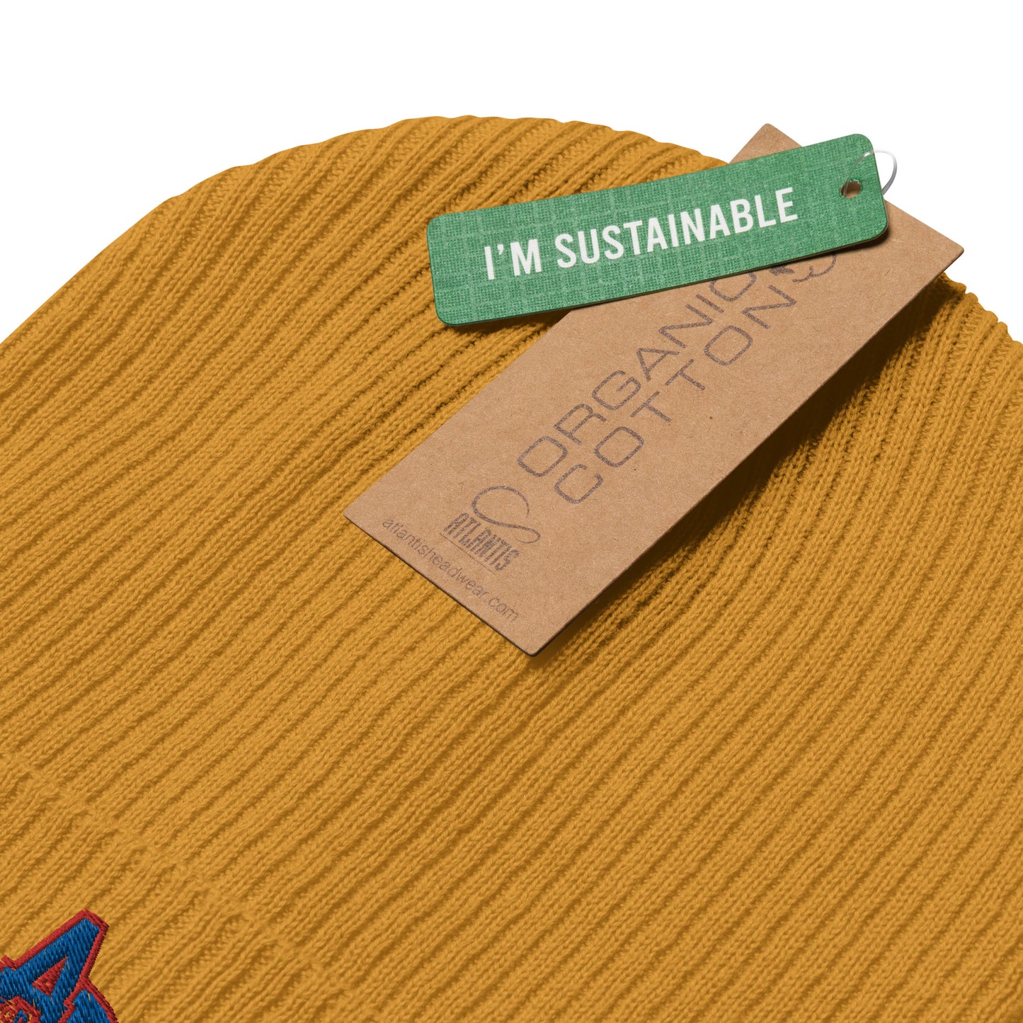 VEGAN " Animal Defender" Embroidered Organic ribbed beanie