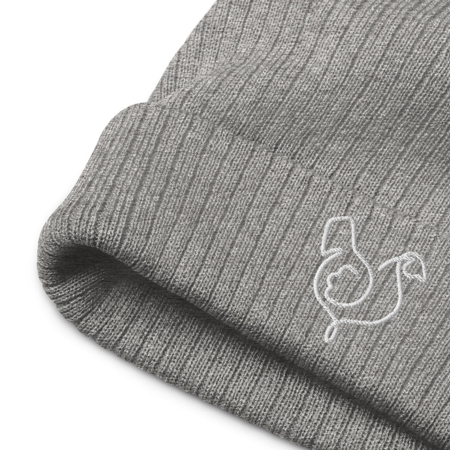 Vegan "Chicken" Embroidered Ribbed knit beanie