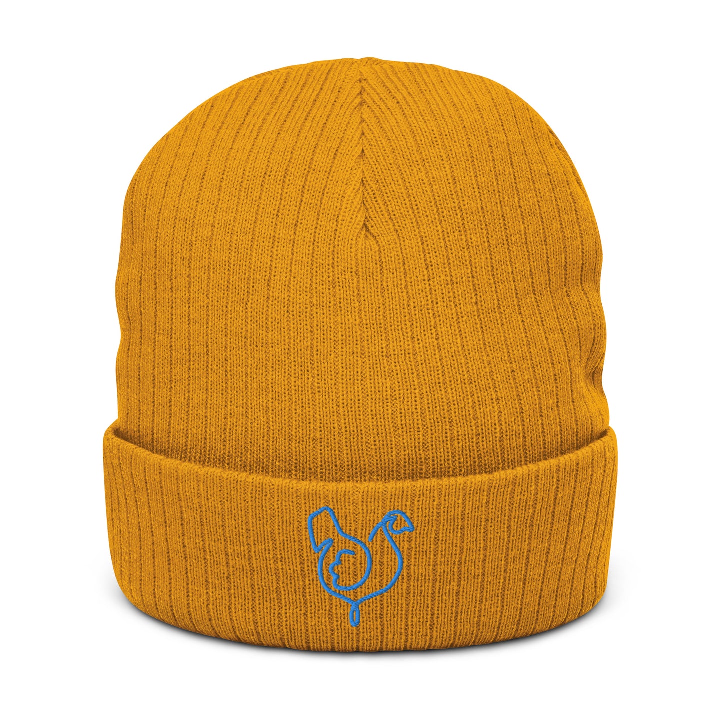 Vegan "Chicken" Embroidered Ribbed knit beanie