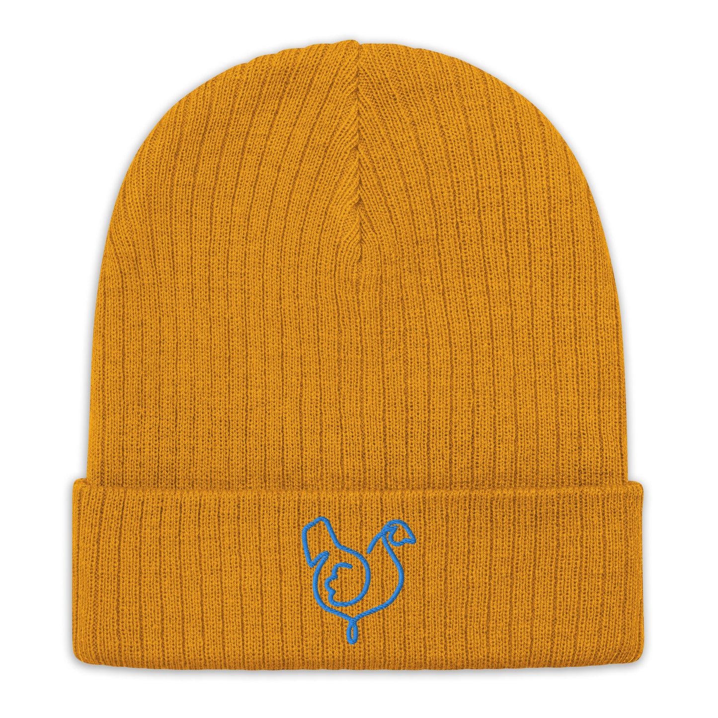 Vegan "Chicken" Embroidered Ribbed knit beanie