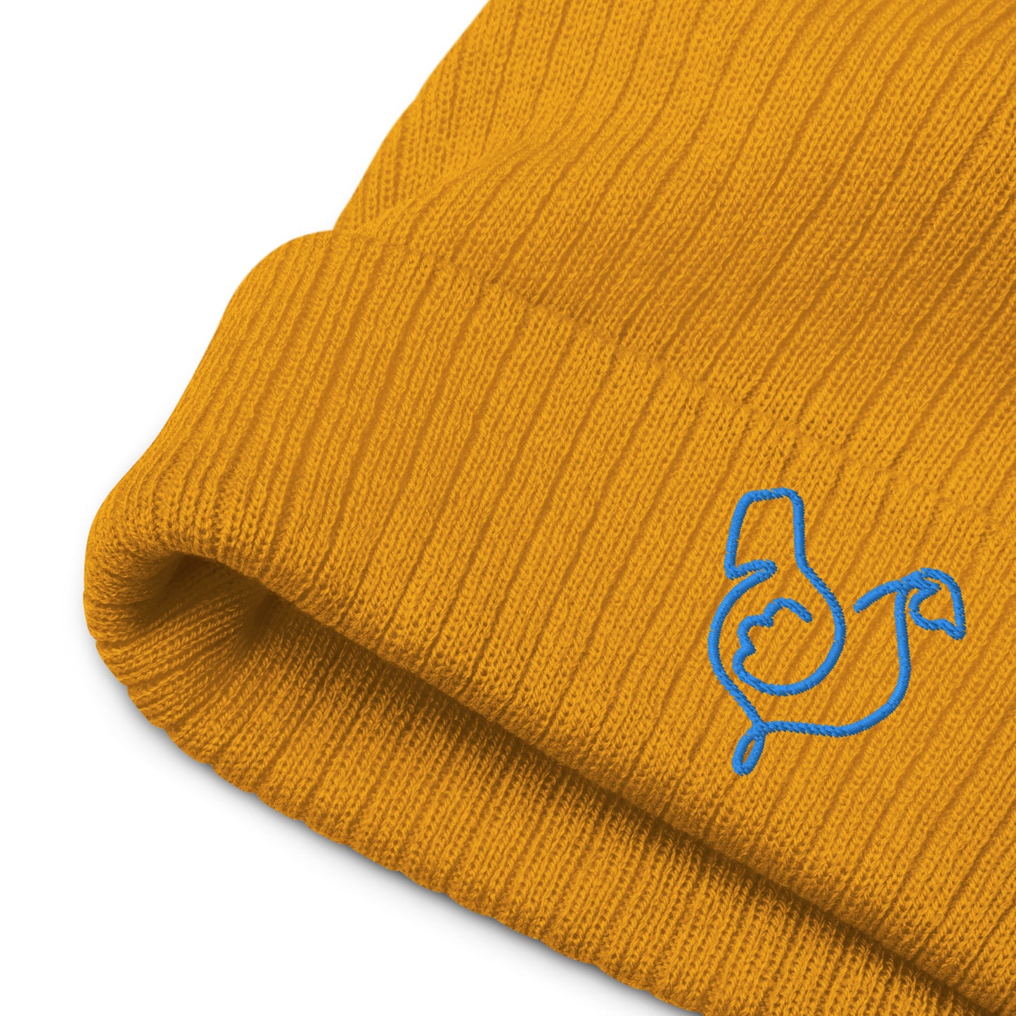 Vegan "Chicken" Embroidered Ribbed knit beanie