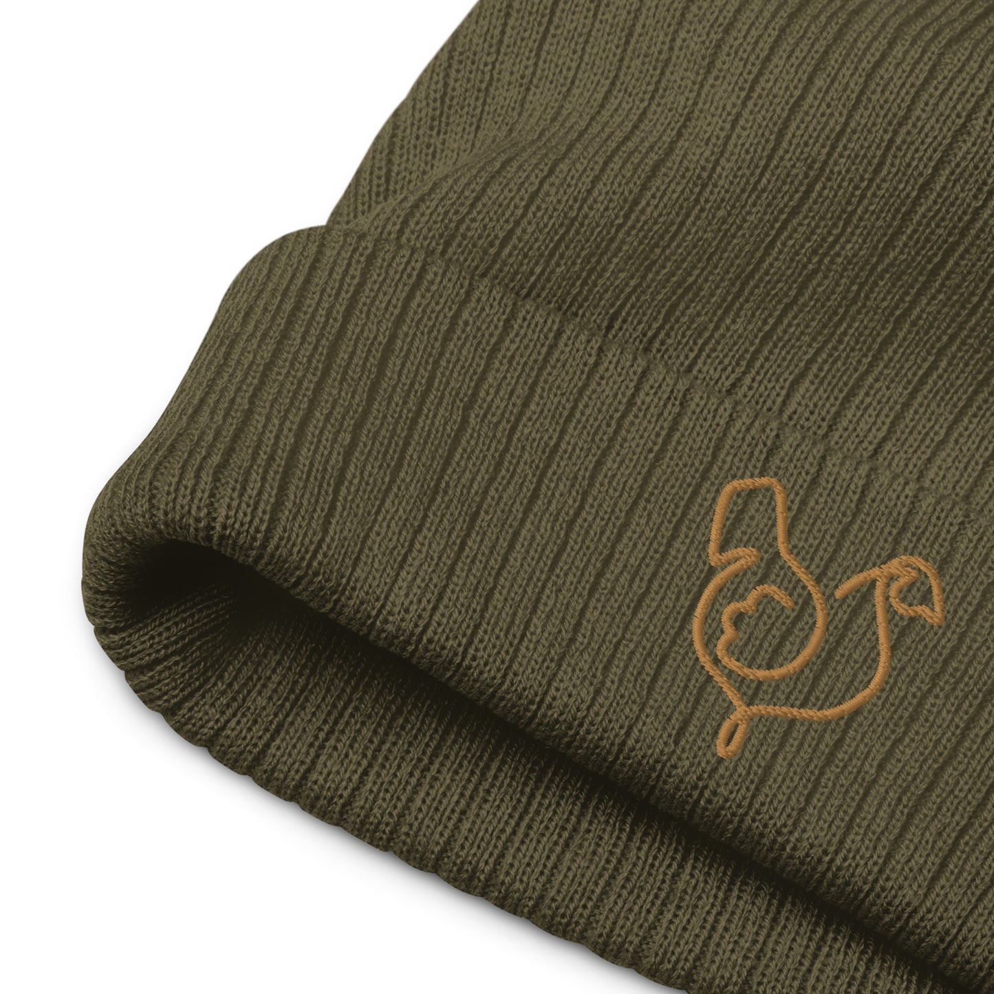 Vegan "Chicken" Embroidered Ribbed knit beanie