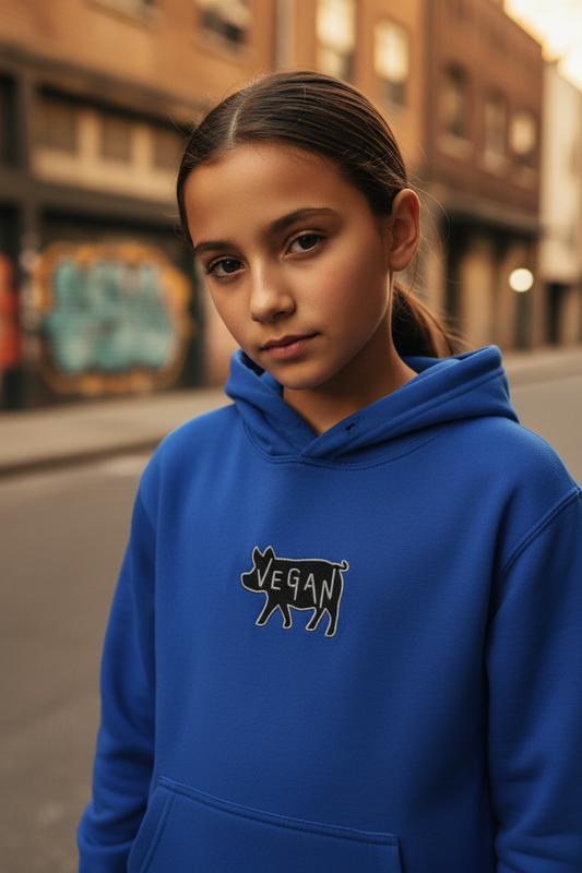 VEGAN Kids Embroidered Hoodie