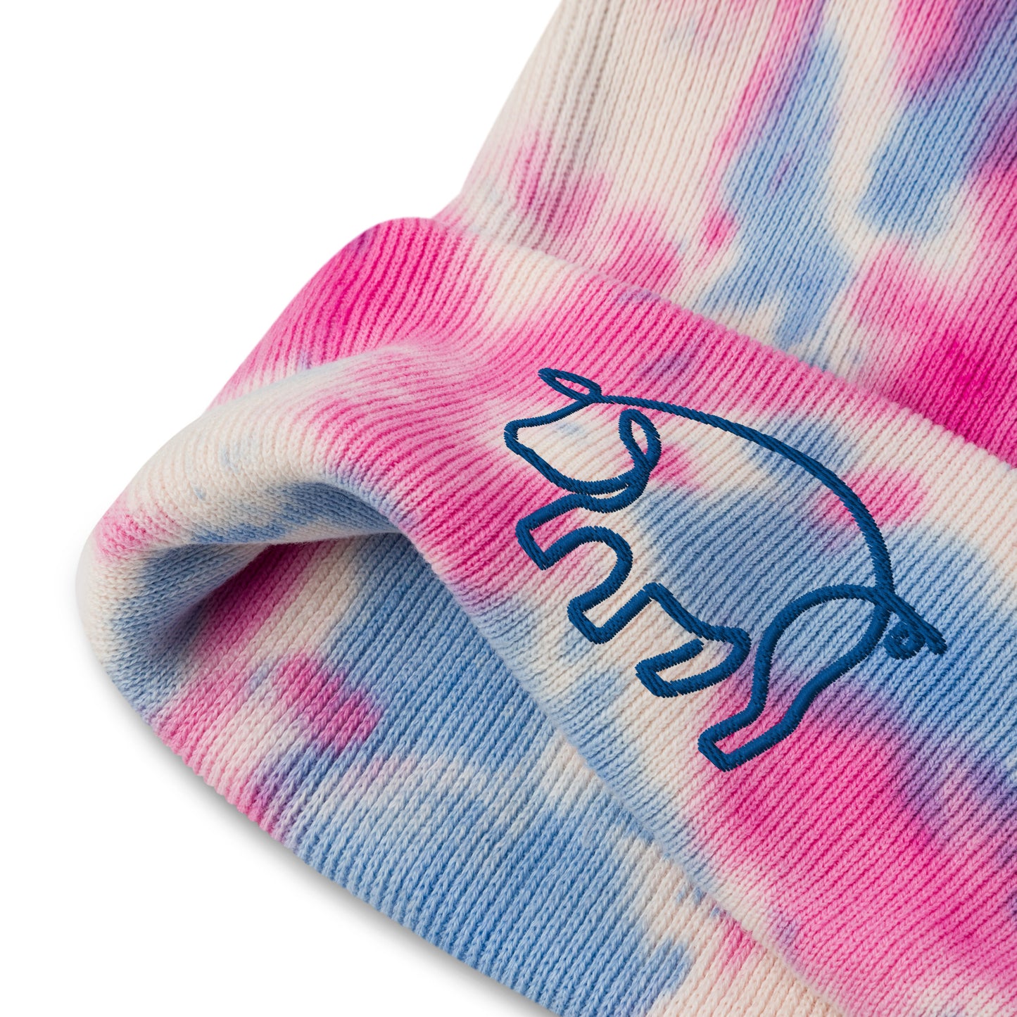 VEGAN " Pig " Embroidered Tie-dye beanie