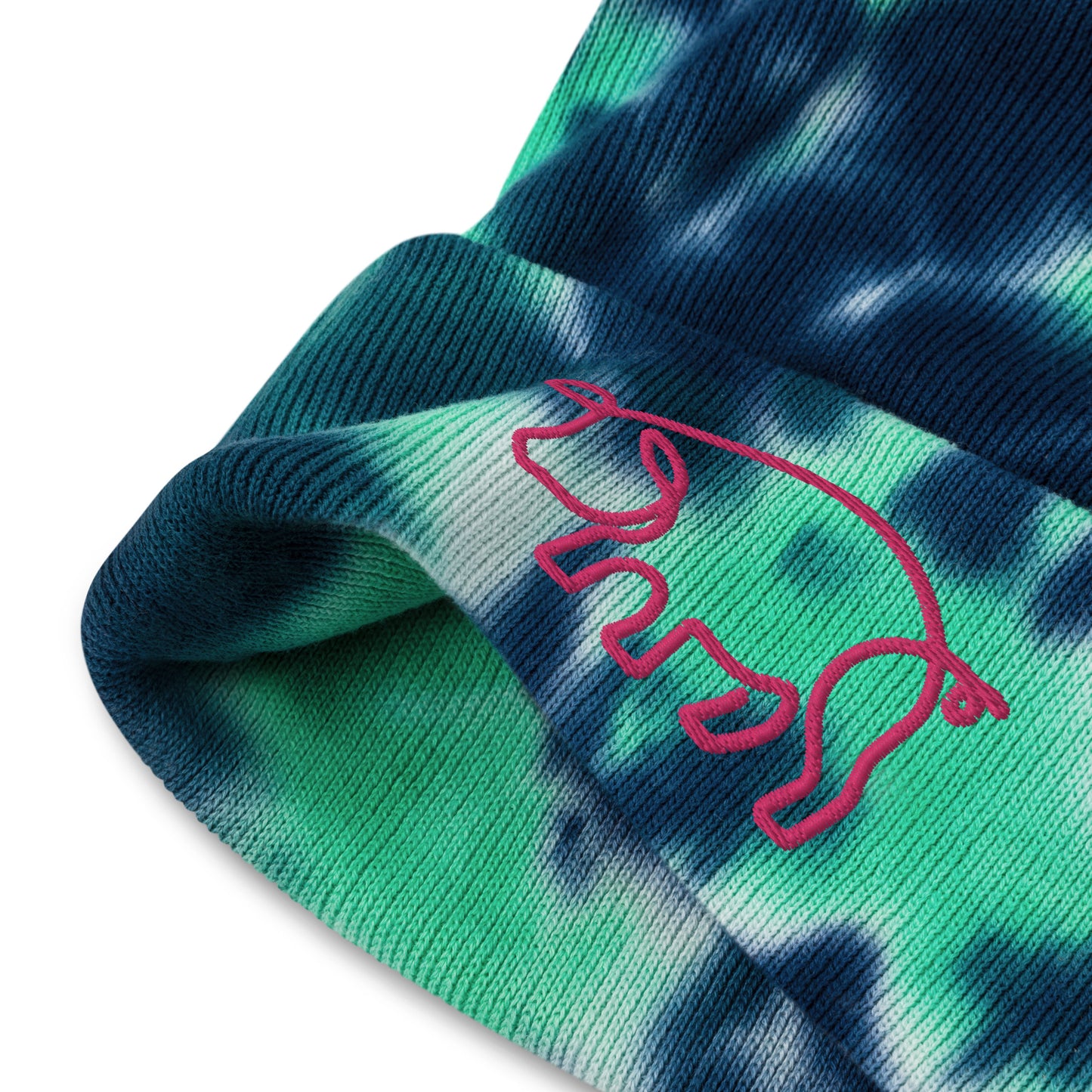 VEGAN " Pig " Embroidered Tie-dye beanie