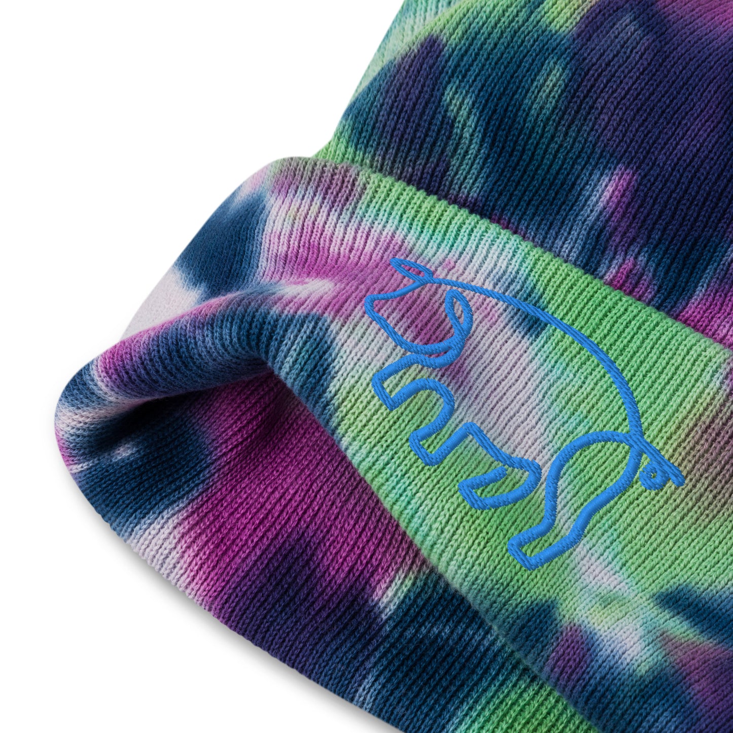 VEGAN " Pig " Embroidered Tie-dye beanie