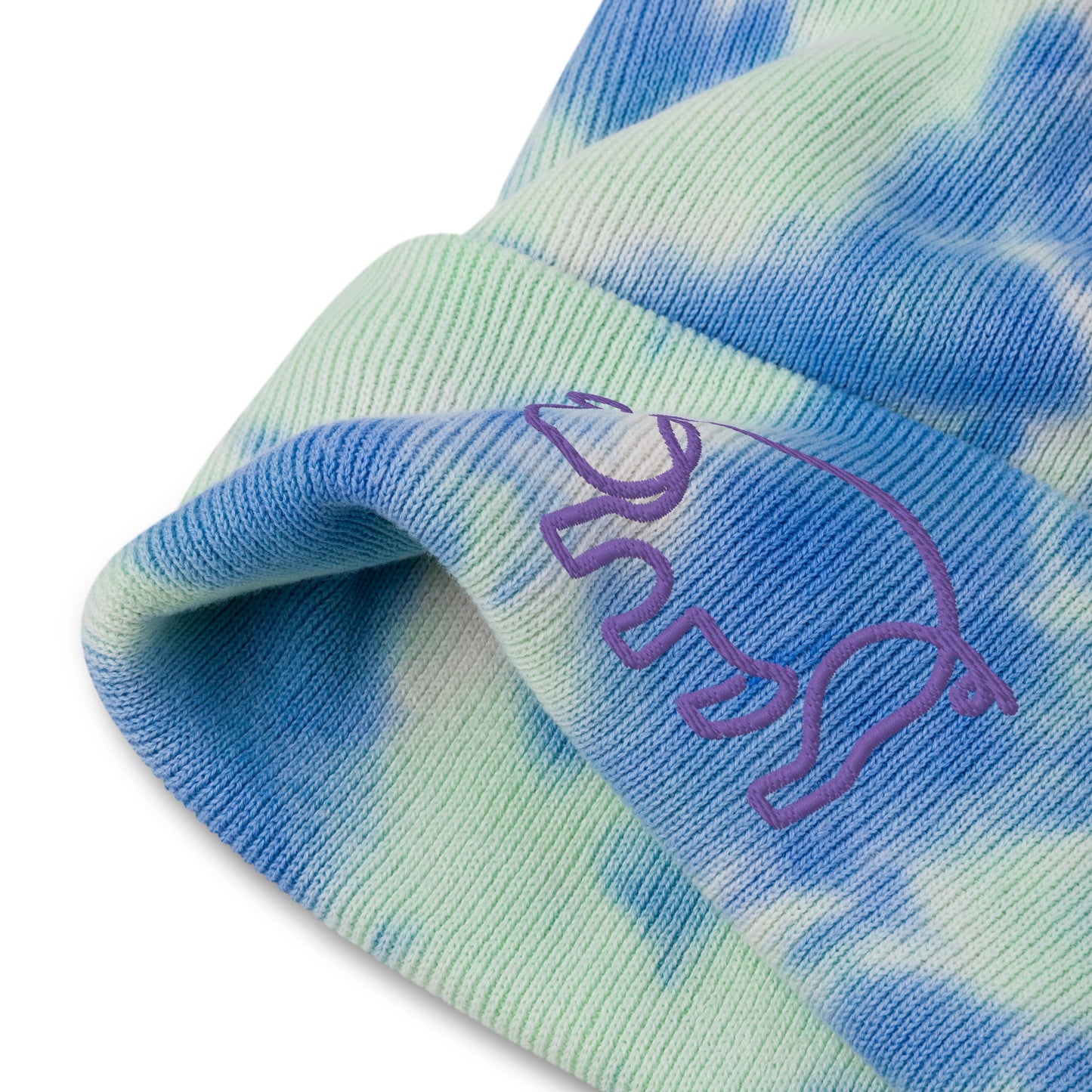 VEGAN " Pig " Embroidered Tie-dye beanie
