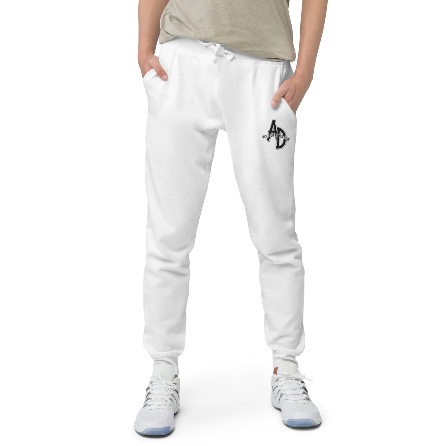 VEGAN " Animal Defender" Embroidered Unisex fleece sweat pants