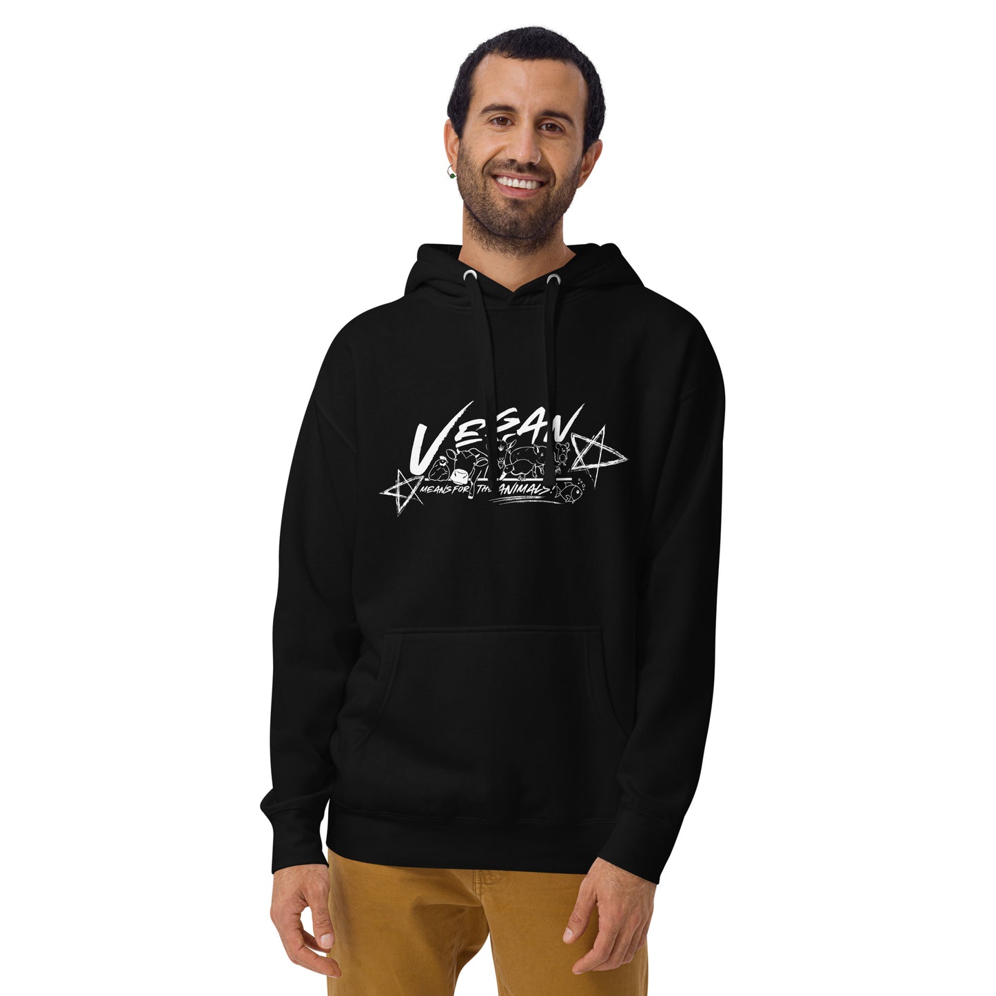 VEGAN " Means For The Animals! " Unisex Premium Hoodie