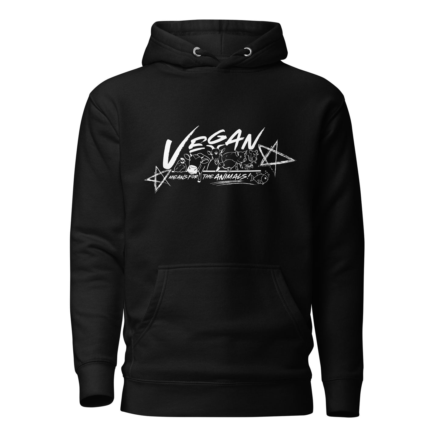 VEGAN " Means For The Animals! " Unisex Premium Hoodie
