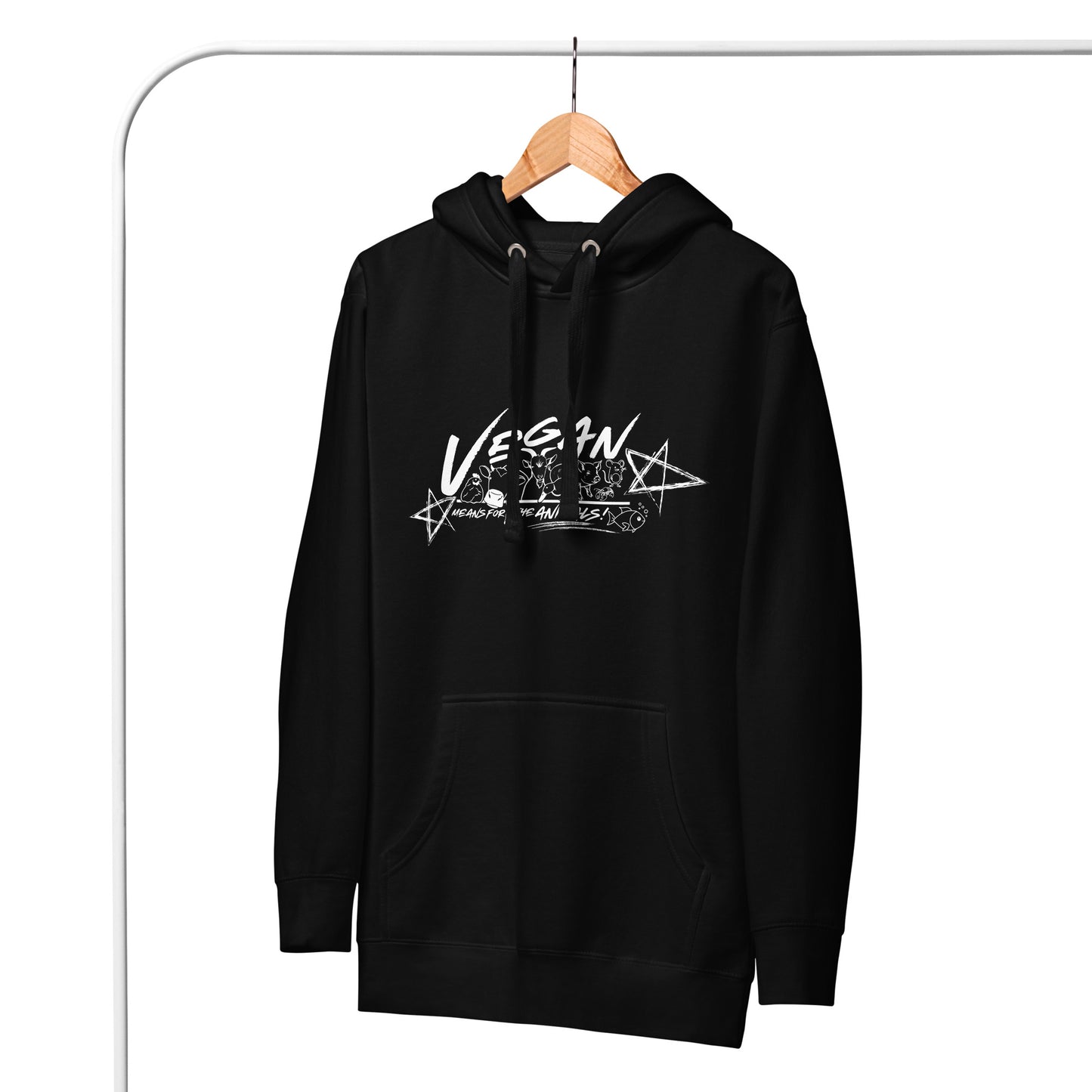 VEGAN " Means For The Animals! " Unisex Premium Hoodie