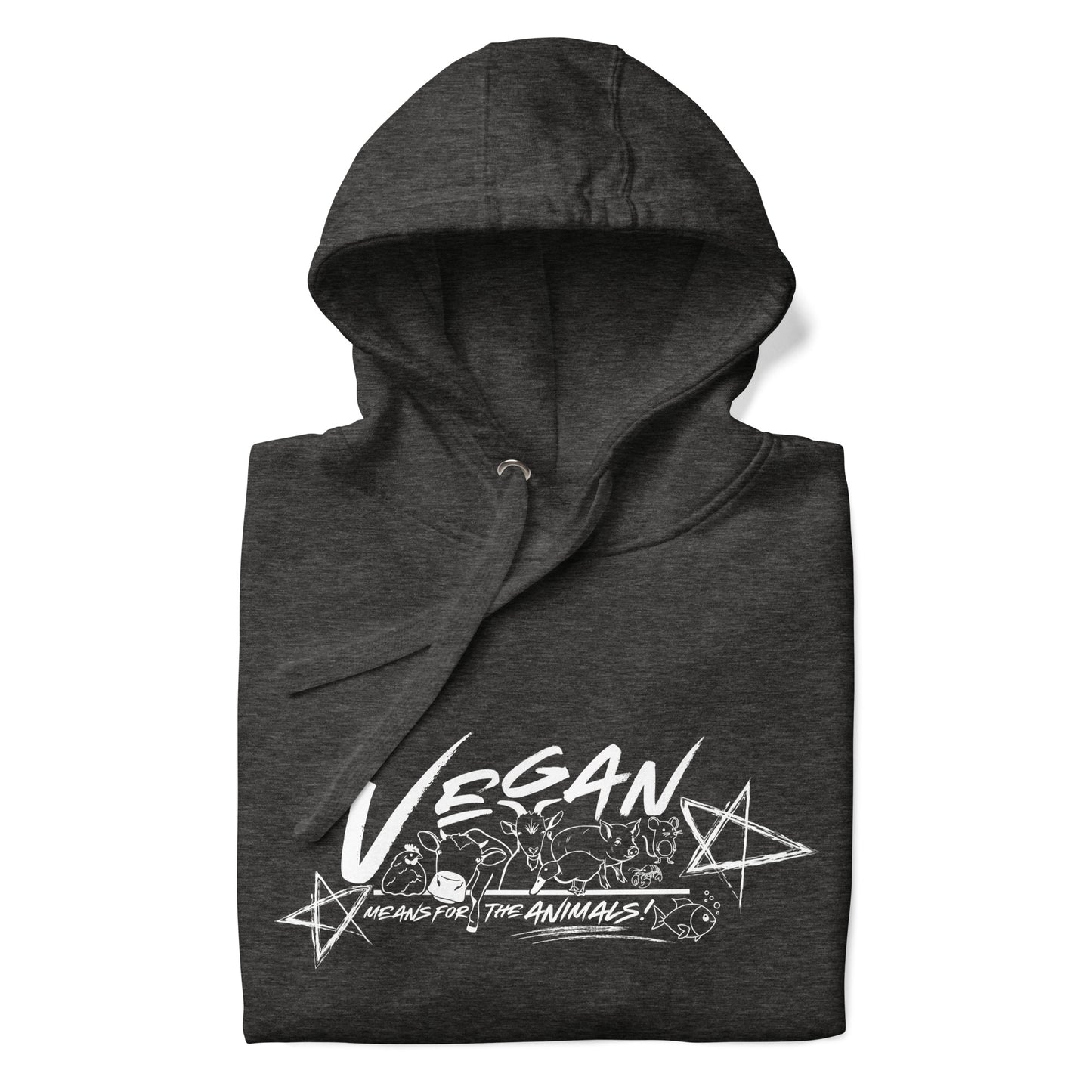 VEGAN " Means For The Animals! " Unisex Premium Hoodie
