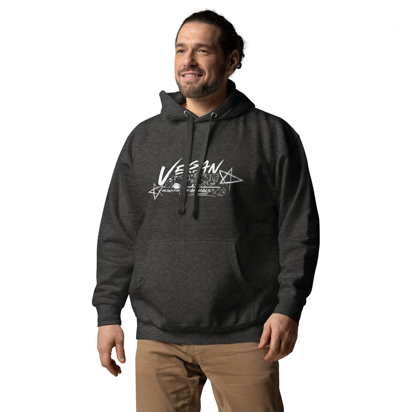 VEGAN " Means For The Animals! " Unisex Premium Hoodie
