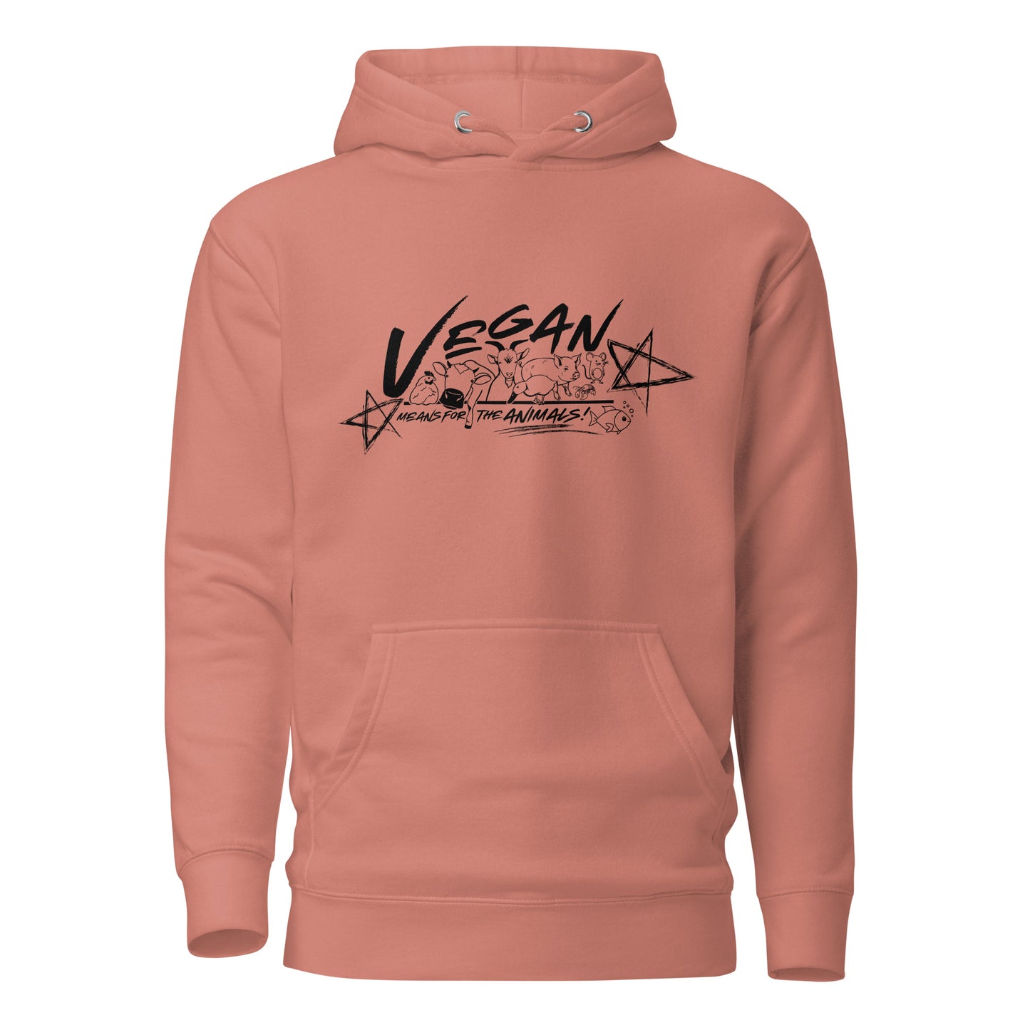 VEGAN " Means For The Animals! " Unisex Premium Hoodie