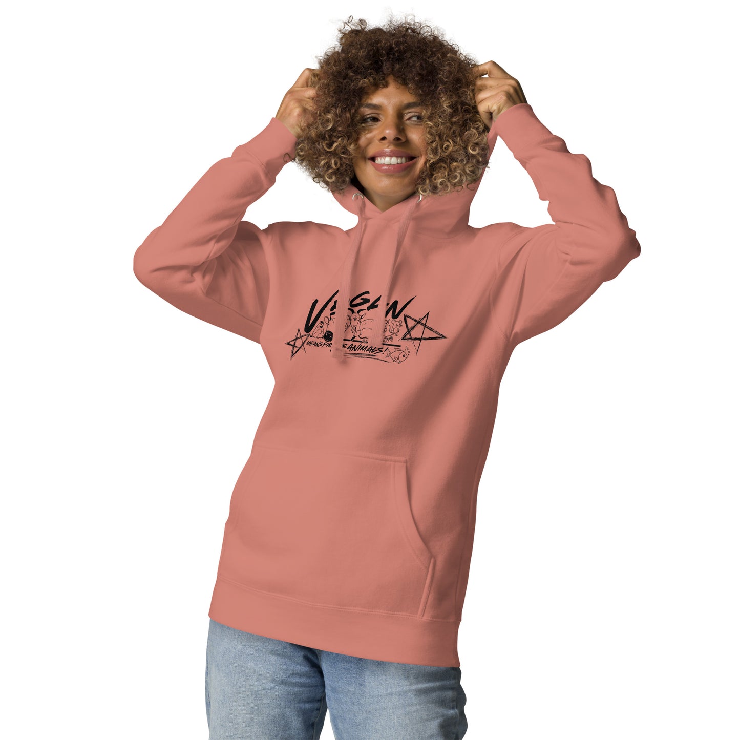 VEGAN " Means For The Animals! " Unisex Premium Hoodie