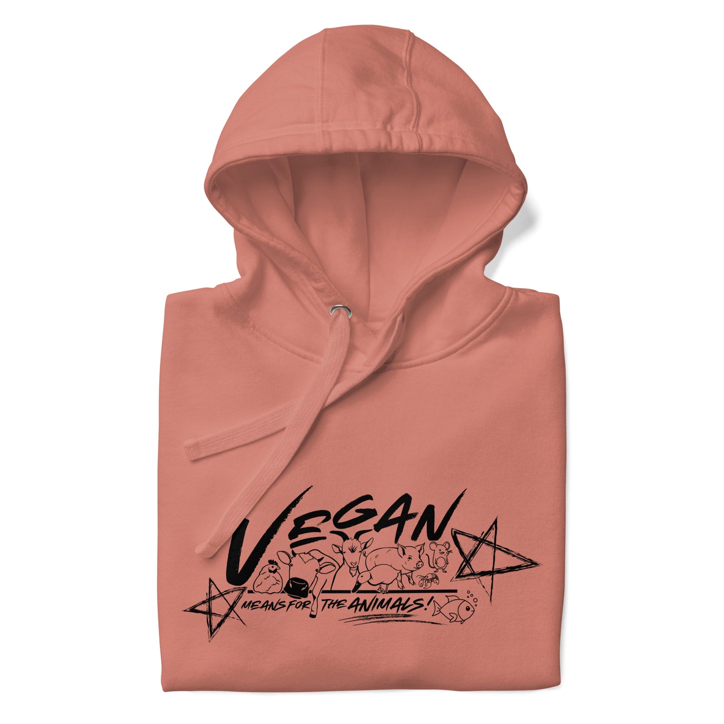 VEGAN " Means For The Animals! " Unisex Premium Hoodie