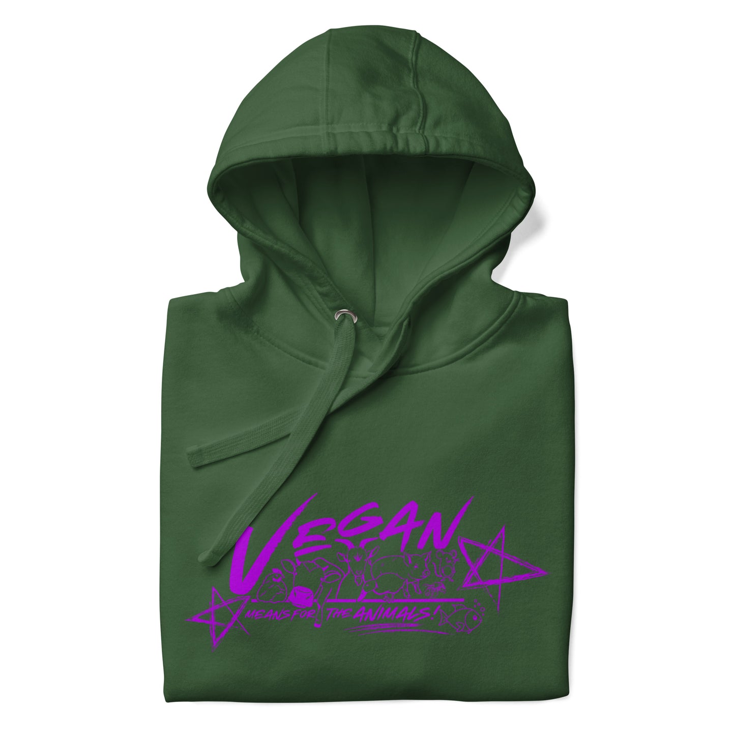 VEGAN " Means For The Animals! " Unisex Premium Hoodie