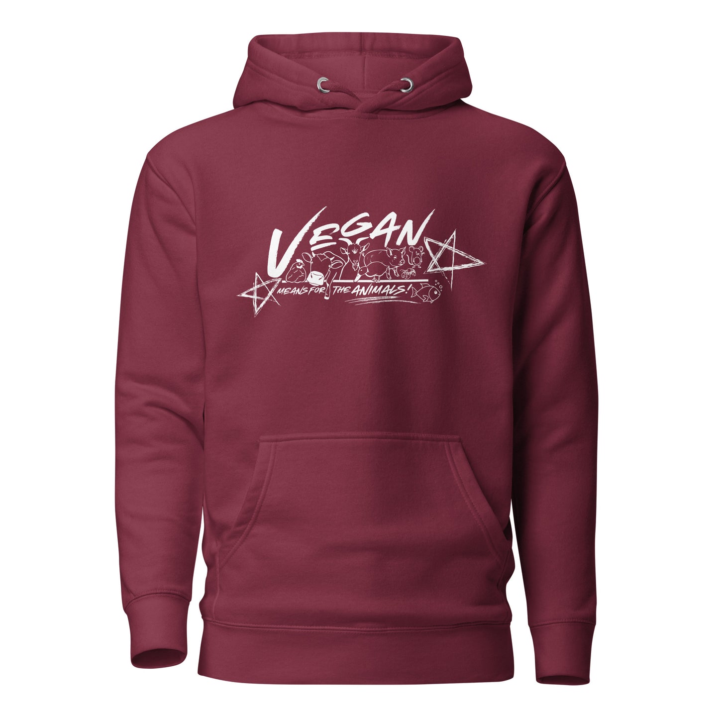 VEGAN " Means For The Animals! " Unisex Premium Hoodie