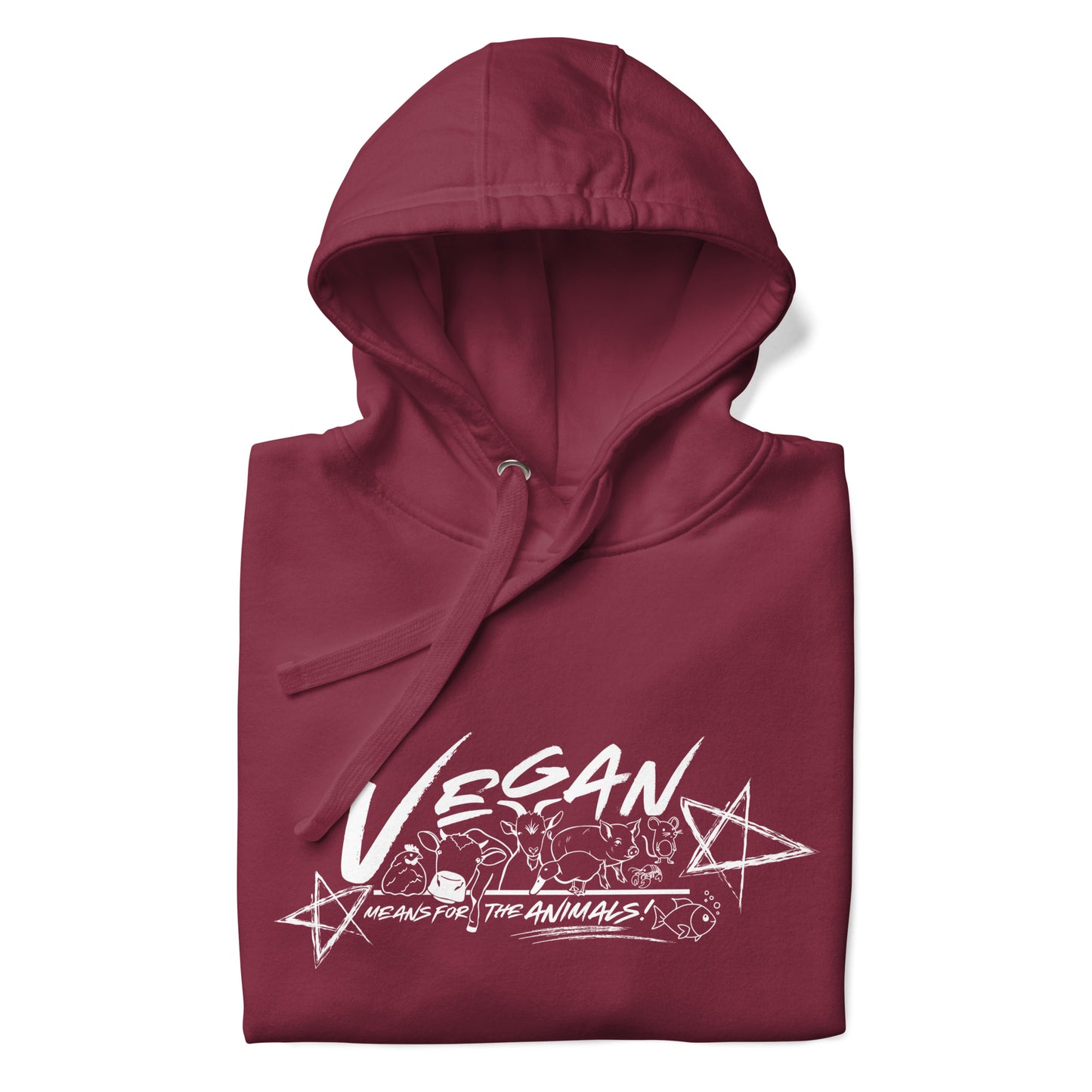 VEGAN " Means For The Animals! " Unisex Premium Hoodie