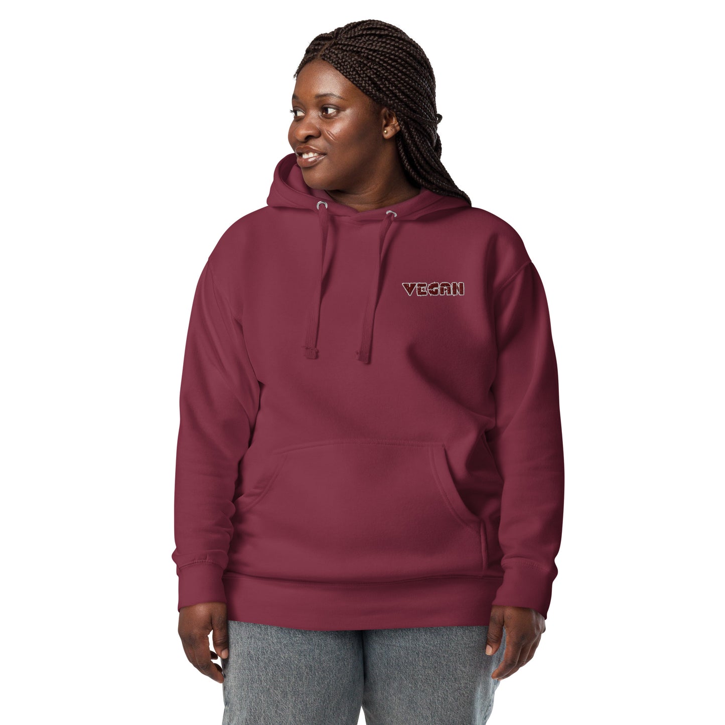 VEGAN " MEat" Embroidered Premium Unisex Hoodie