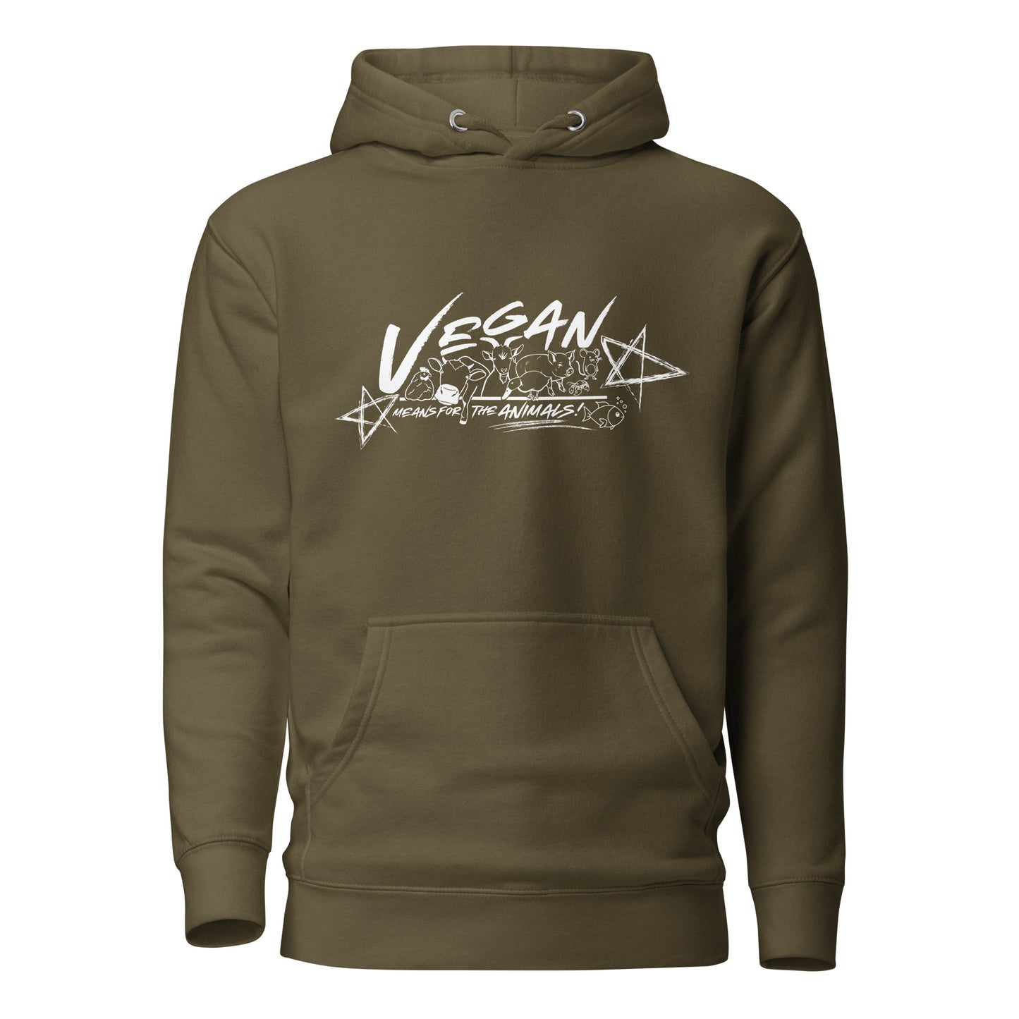 VEGAN " Means For The Animals! " Unisex Premium Hoodie