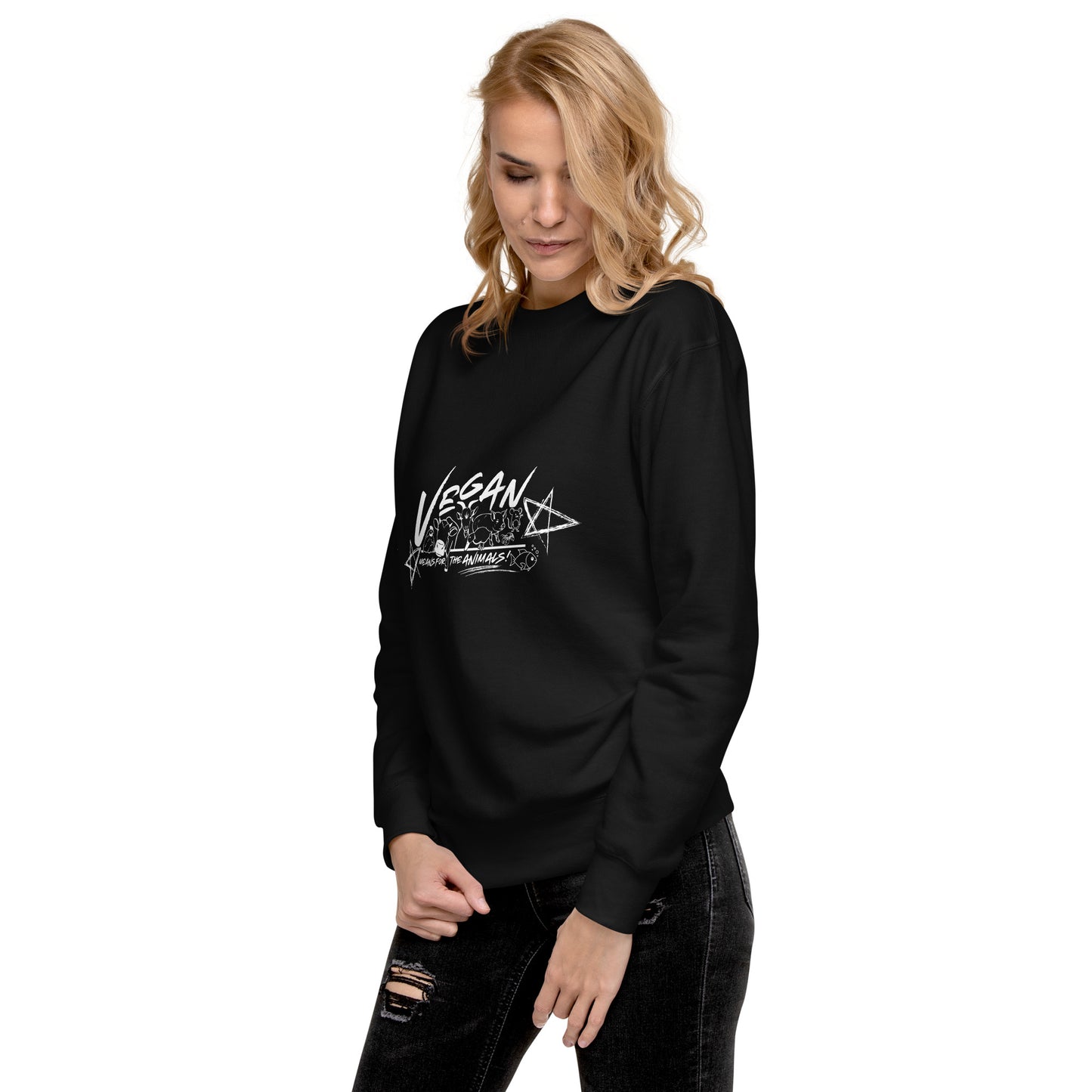 VEGAN " Means For The ANIMALS! " Unisex Premium Sweatshirt