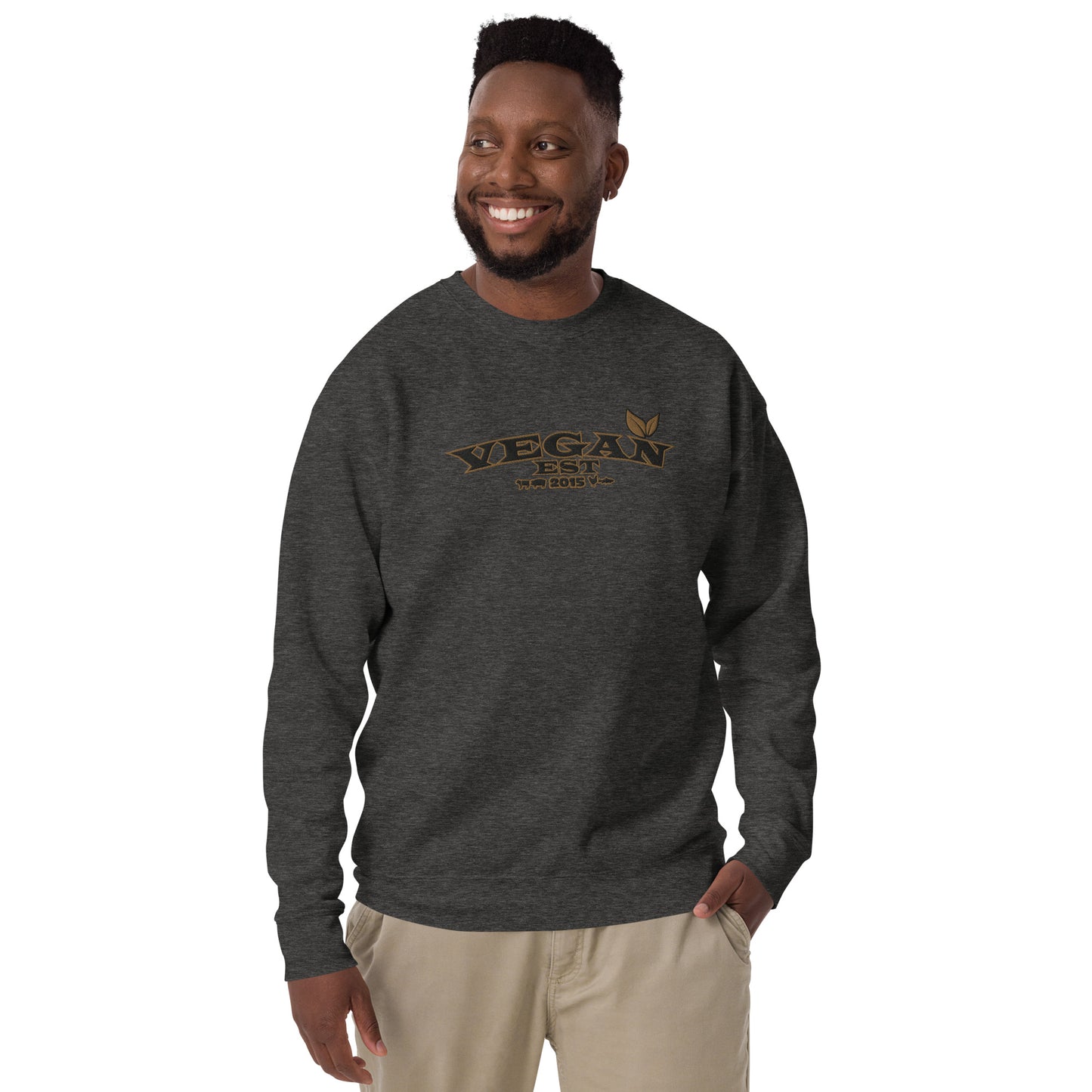 VEGAN "EST****" CUSTOMIZABLE Unisex Premium Embroidered Sweatshirt