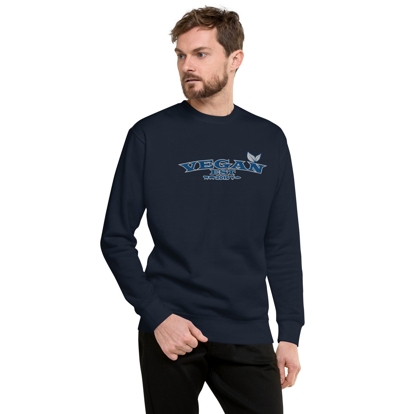 VEGAN "EST****" CUSTOMIZABLE Unisex Premium Embroidered Sweatshirt