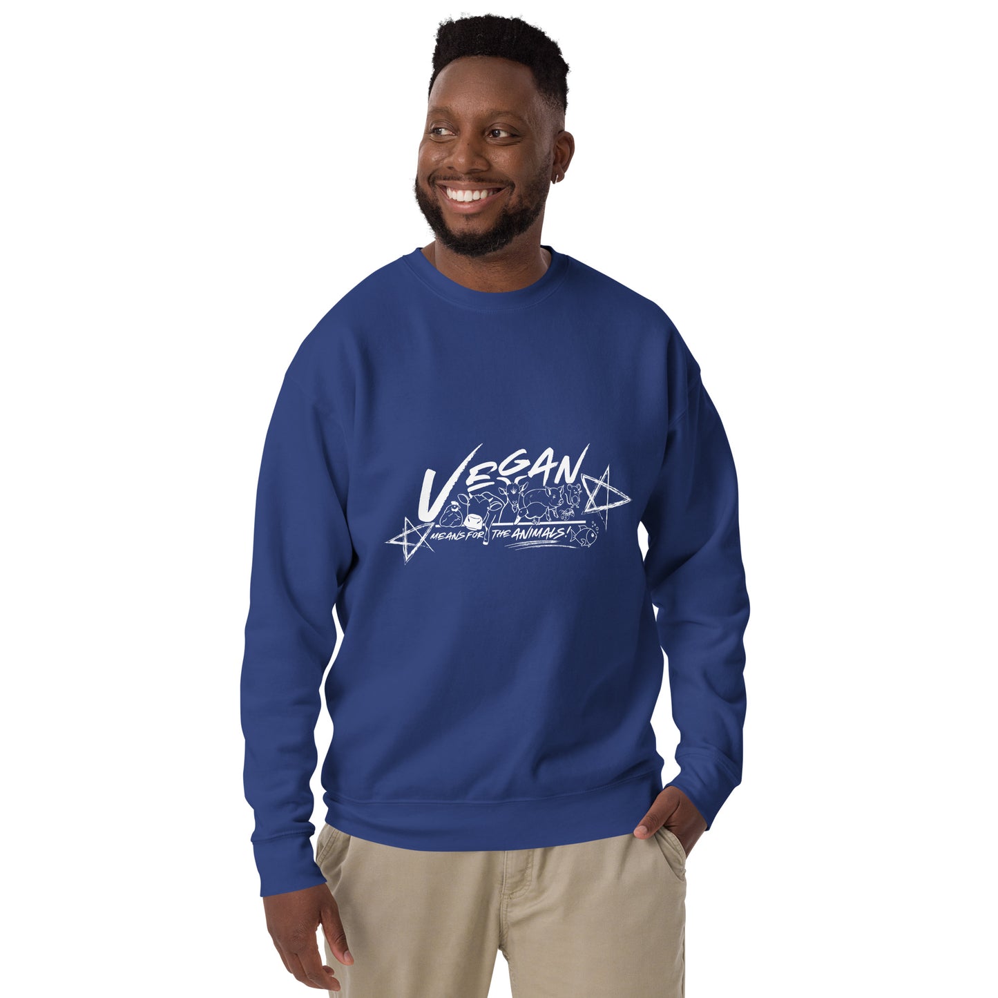 VEGAN " Means For The ANIMALS! " Unisex Premium Sweatshirt