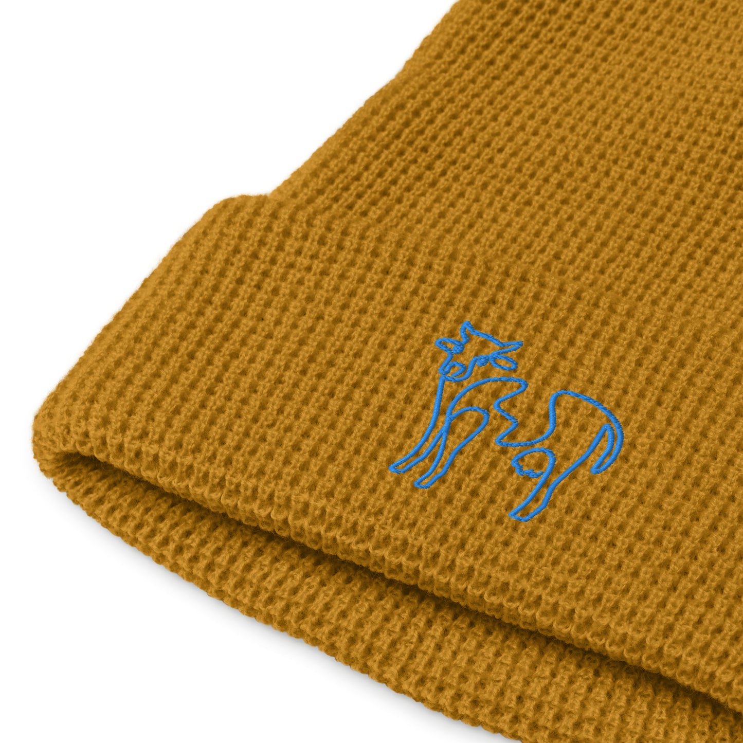 VEGAN " Cow Calligraphy " Embroidered Waffle beanie