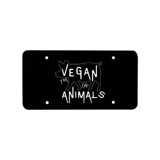 VEGAN For The Animals Aluminum Automotive License Plate & Frame