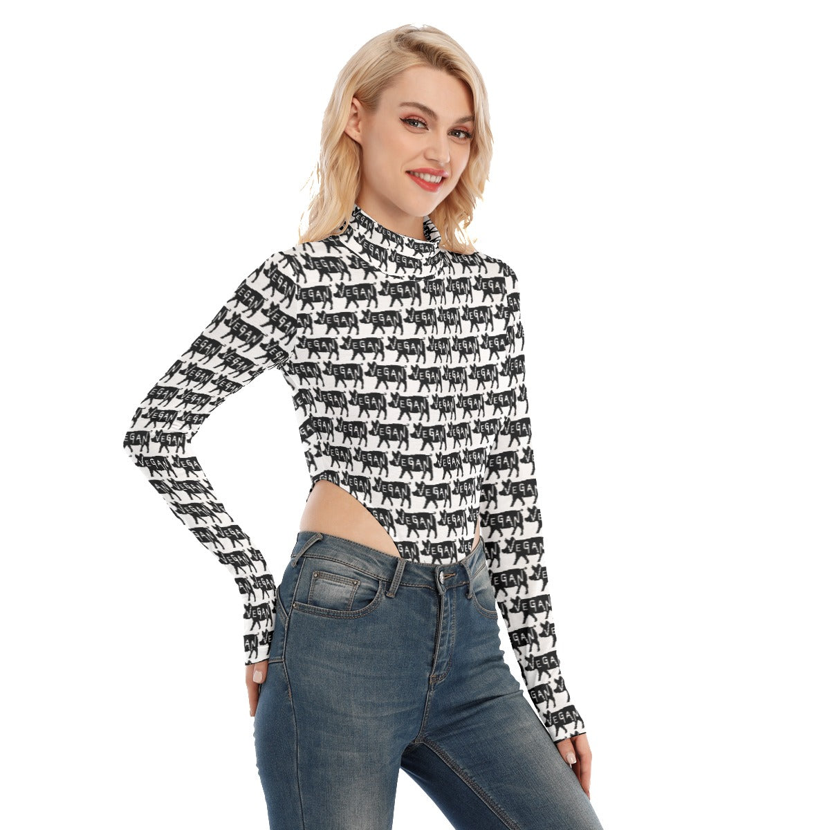 VEGAN Women's Turtleneck Long Sleeve Jumper