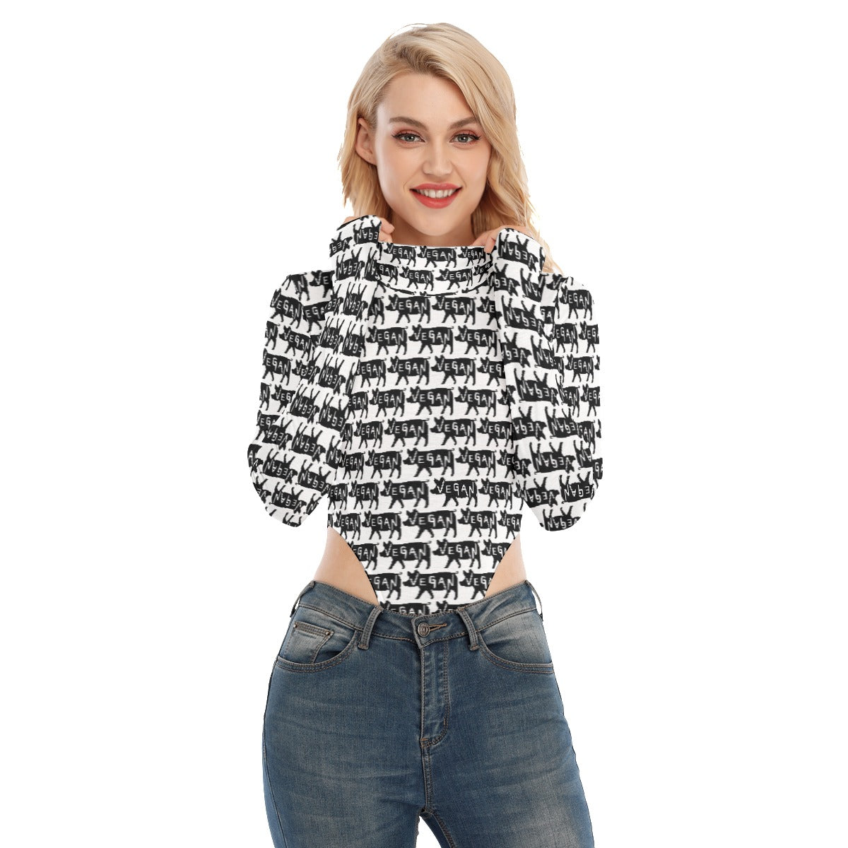 VEGAN Women's Turtleneck Long Sleeve Jumper