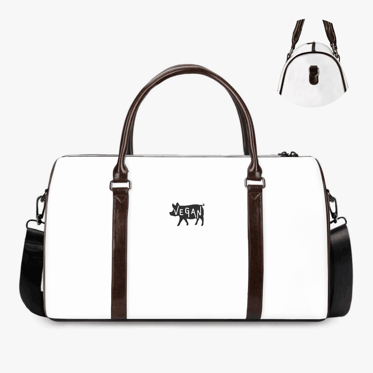 VEGAN Faux Leather Travel Duffle Bag