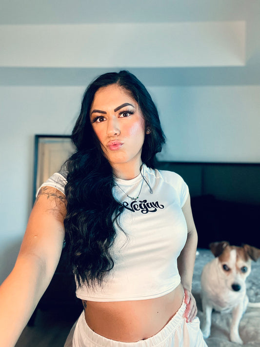 VEGAN Women's Raglan Cropped T-shirt