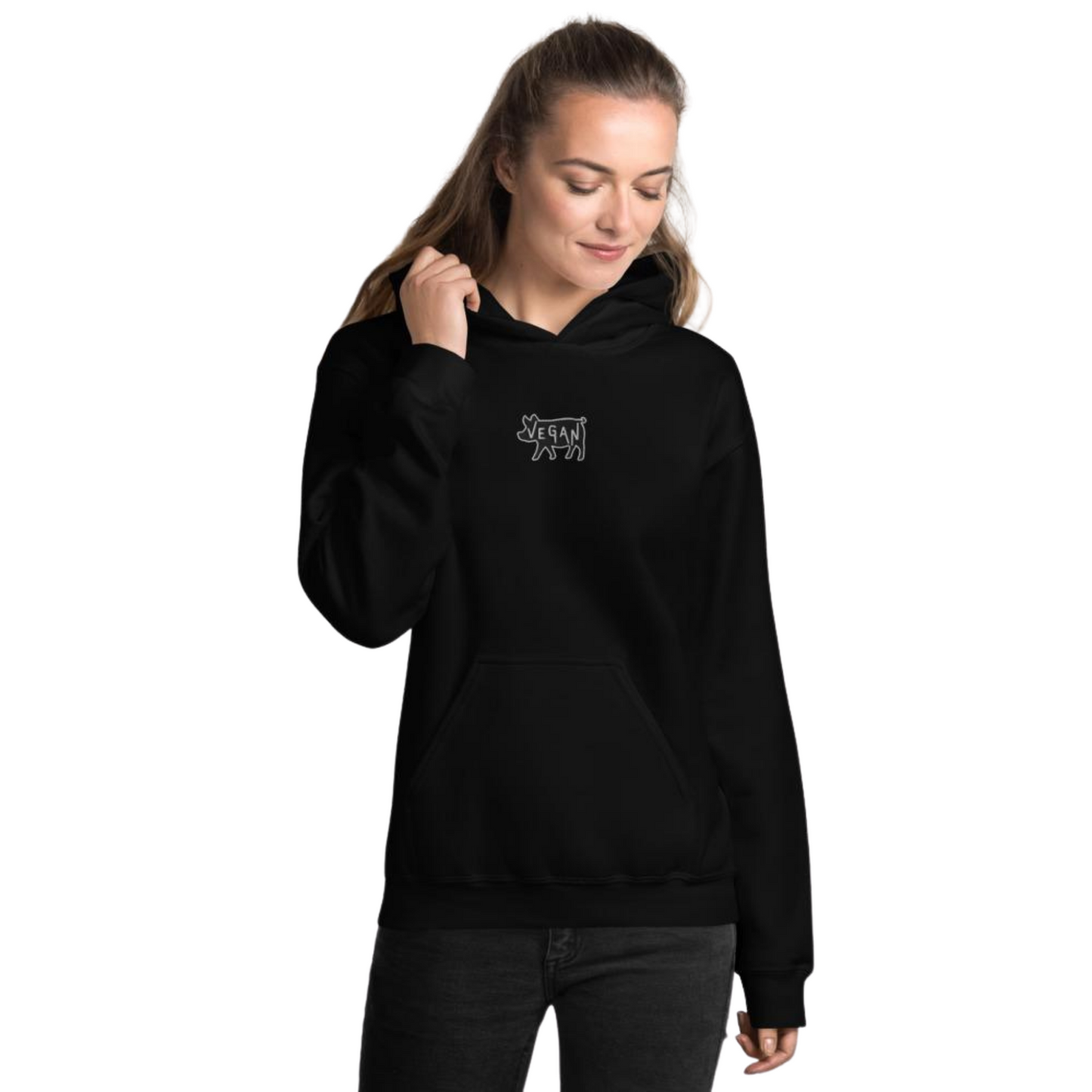 White Embroidered Hoodie